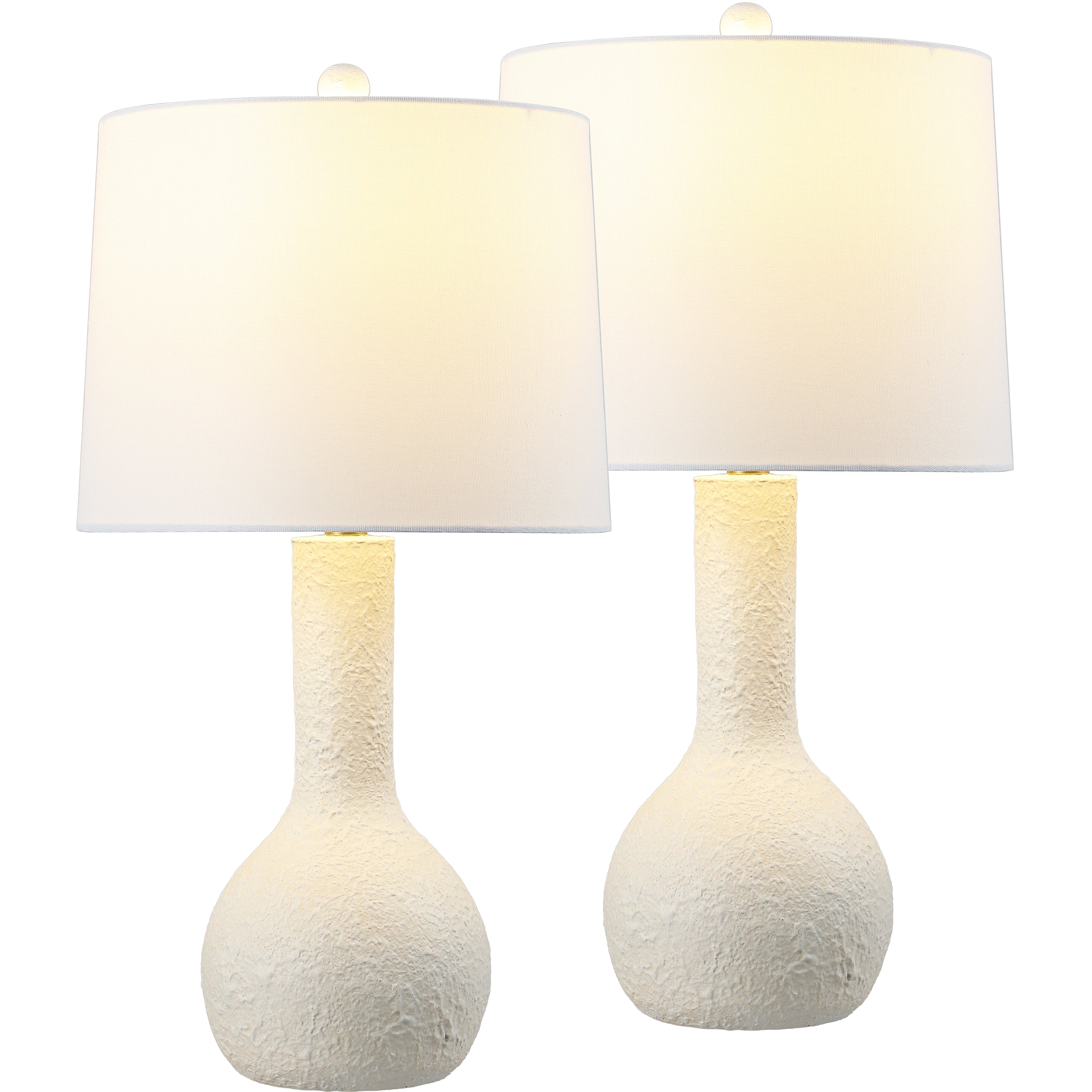 Katee 24.75" Modern Scandinavian Textured Resin/Metal Gourd LED Table Lamp (Set of 2)
