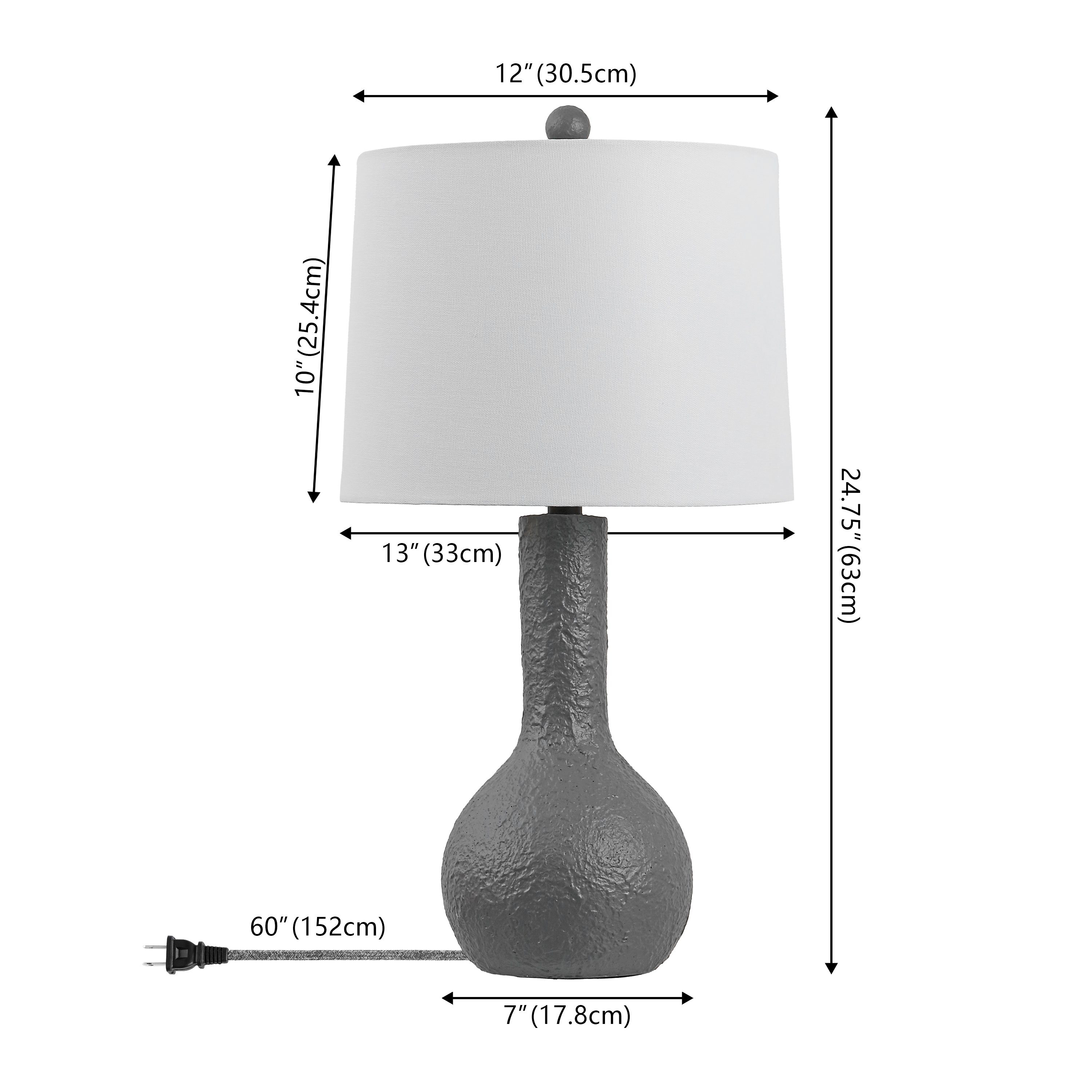 Katee 24.75" Modern Scandinavian Textured Resin/Metal Gourd LED Table Lamp (Set of 2)