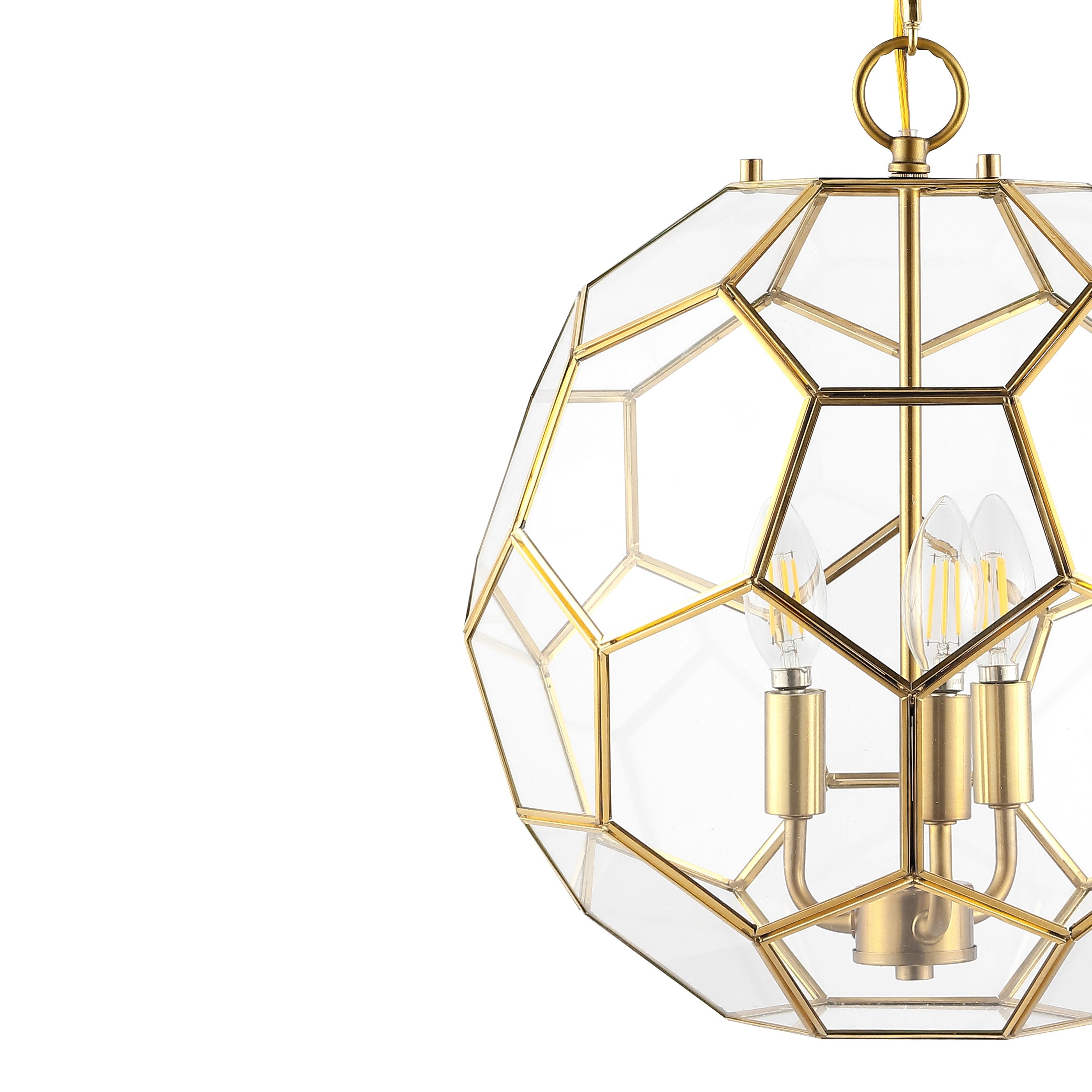 Bee 3-Light Modern Farmhouse Iron/Glass LED Pendant