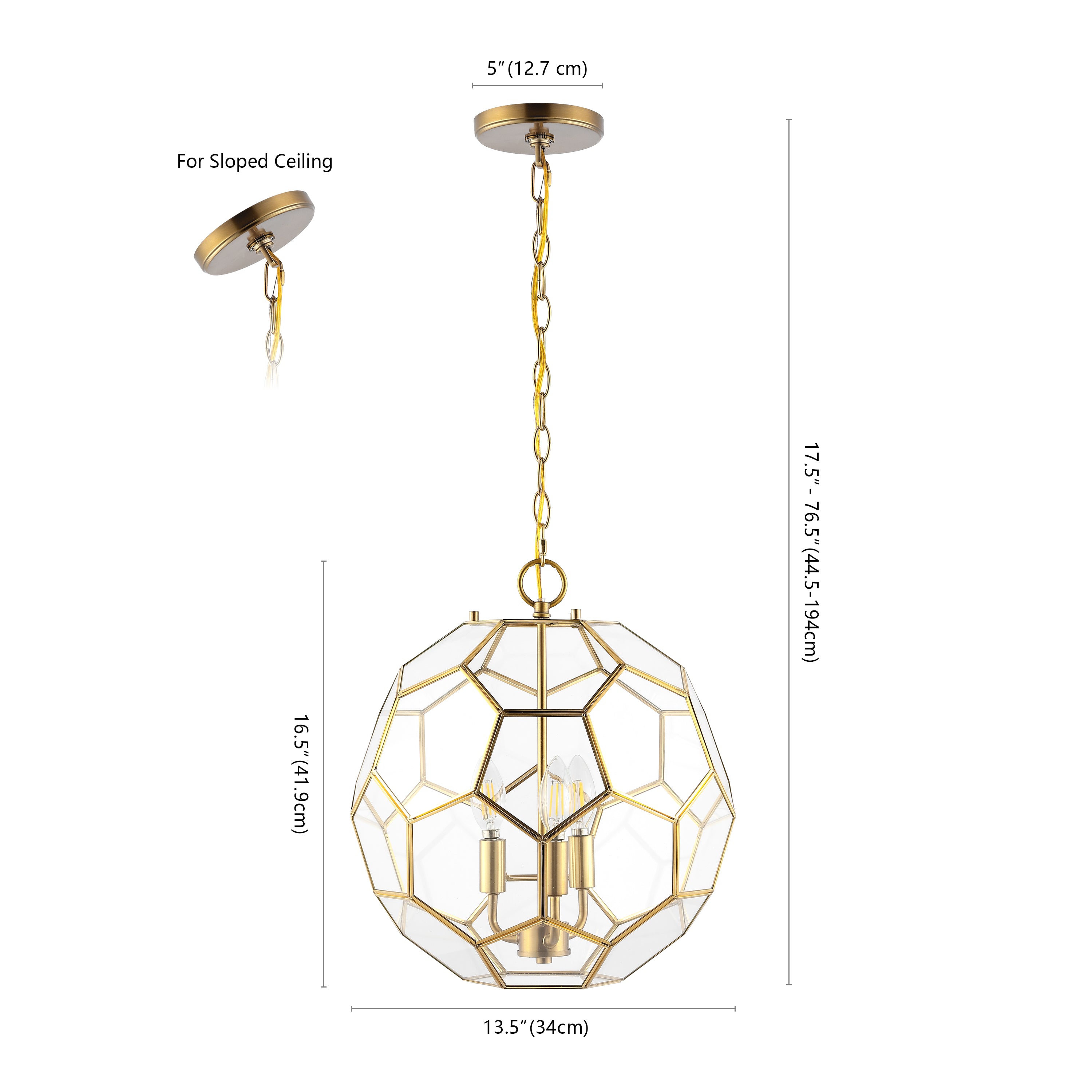 Bee 3-Light Modern Farmhouse Iron/Glass LED Pendant