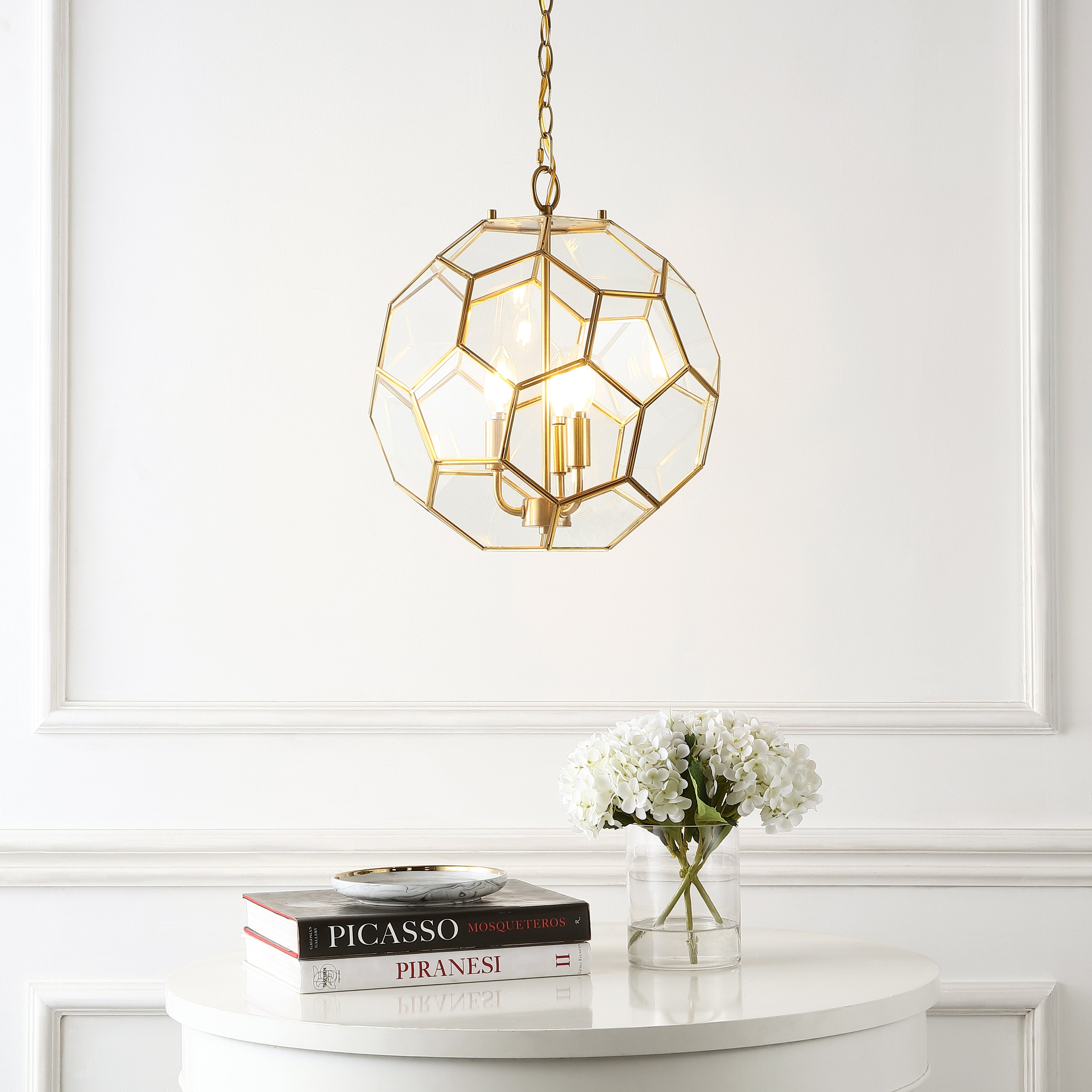 Bee 3-Light Modern Farmhouse Iron/Glass LED Pendant