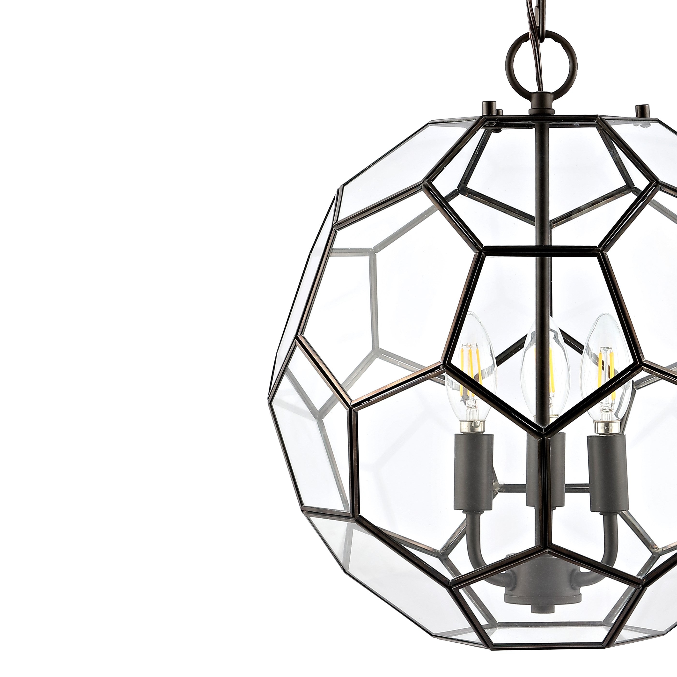 Bee 3-Light Modern Farmhouse Iron/Glass LED Pendant