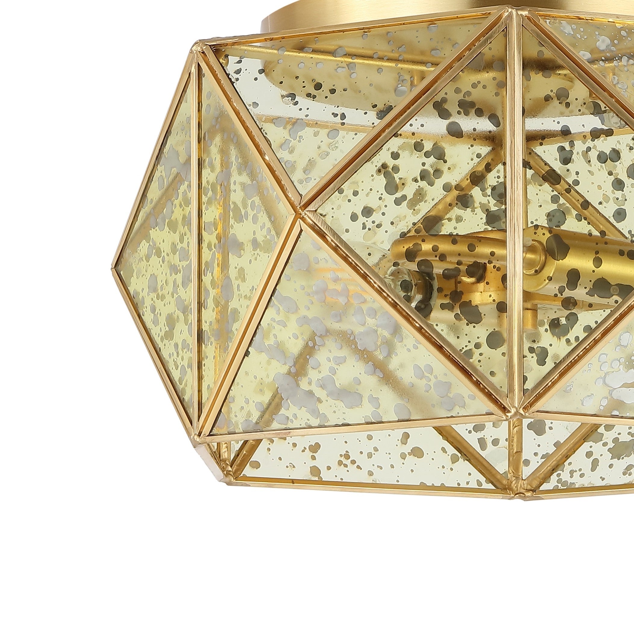 Violet 2-Light Industrial Vintage Iron/Glass LED Flush Mount