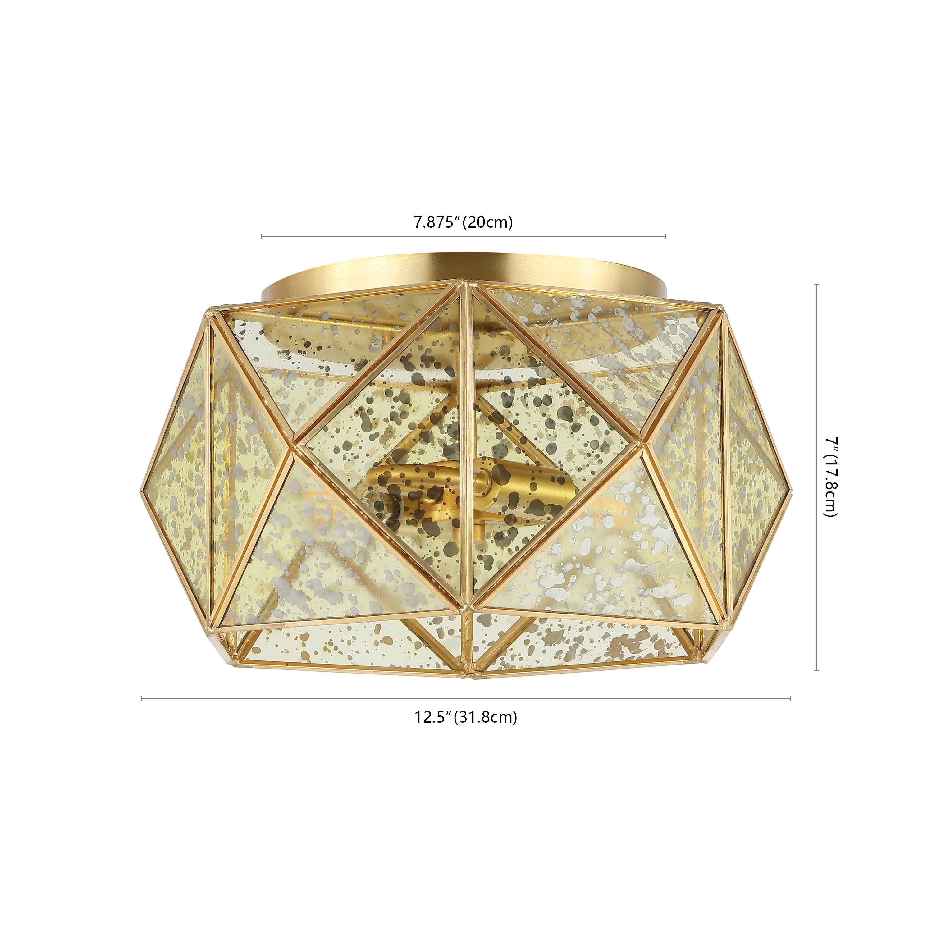 Violet 2-Light Industrial Vintage Iron/Glass LED Flush Mount