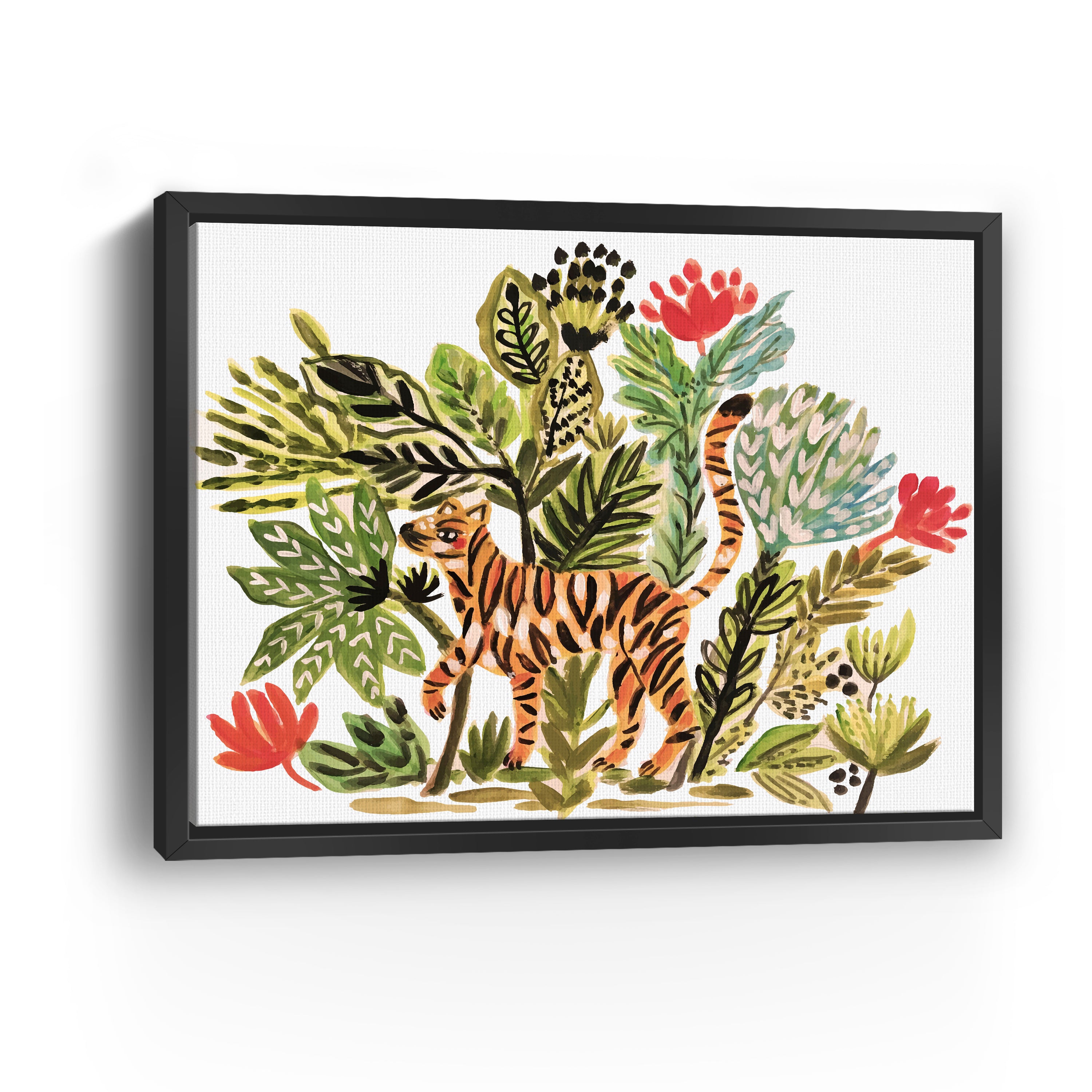 Jungle Cat Garden Walk Canvas Giclee