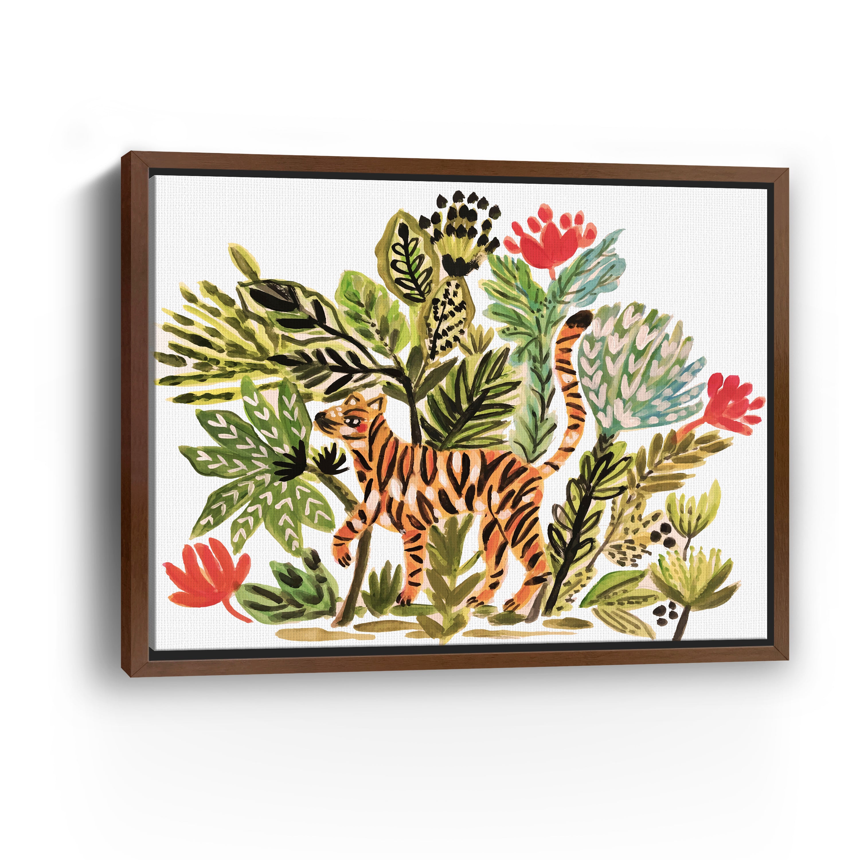 Jungle Cat Garden Walk Canvas Giclee
