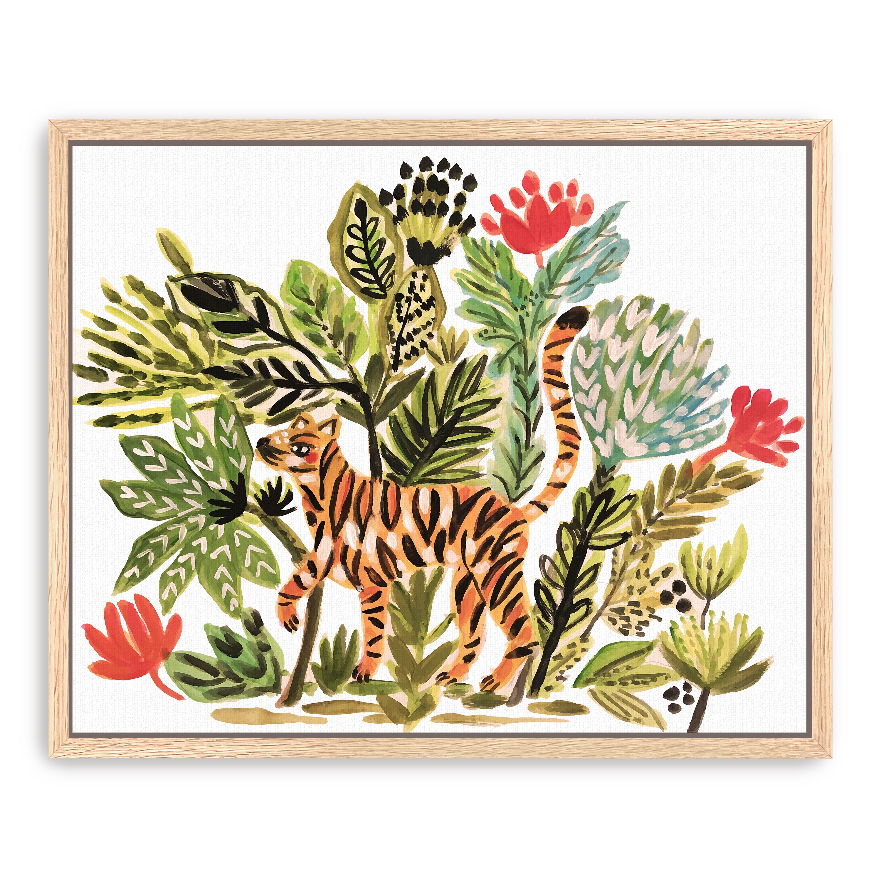 Jungle Cat Garden Walk Canvas Giclee