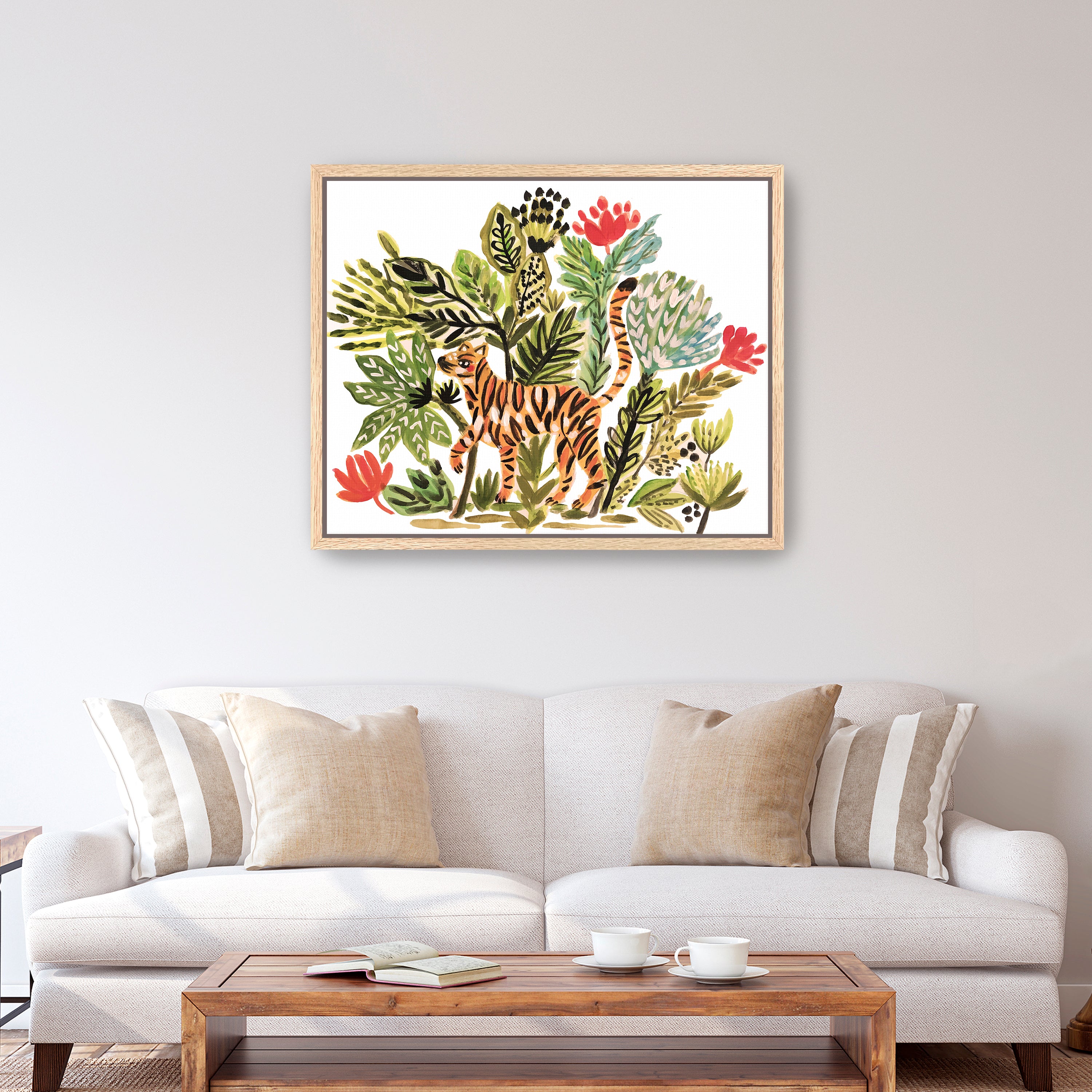 Jungle Cat Garden Walk Canvas Giclee
