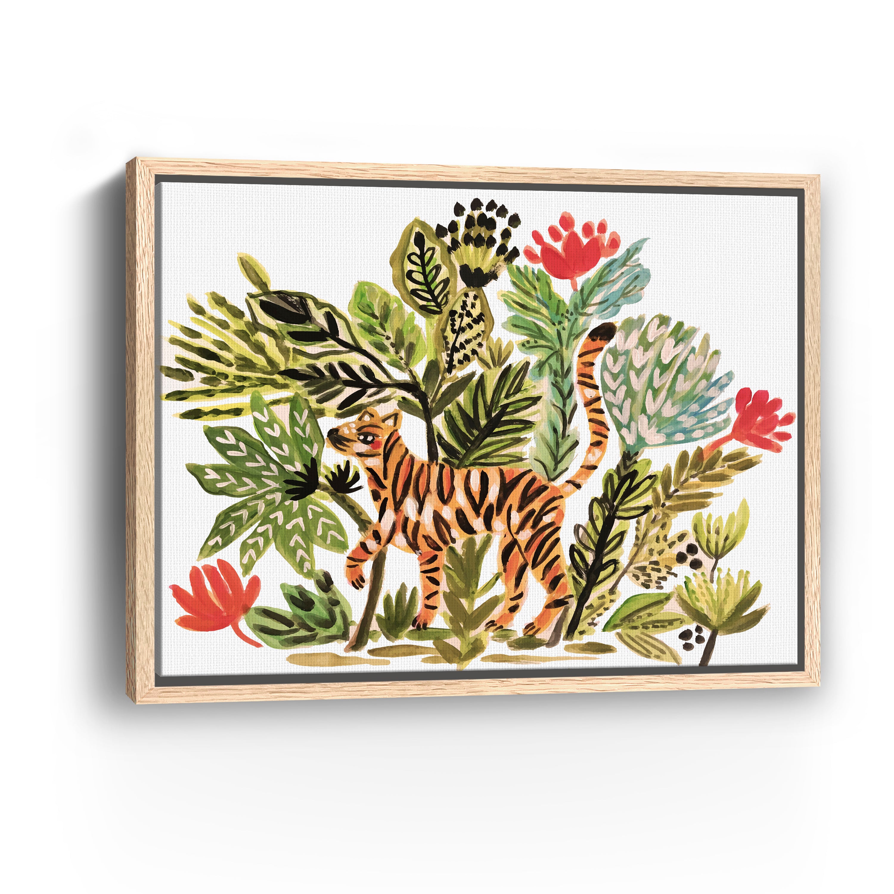 Jungle Cat Garden Walk Canvas Giclee
