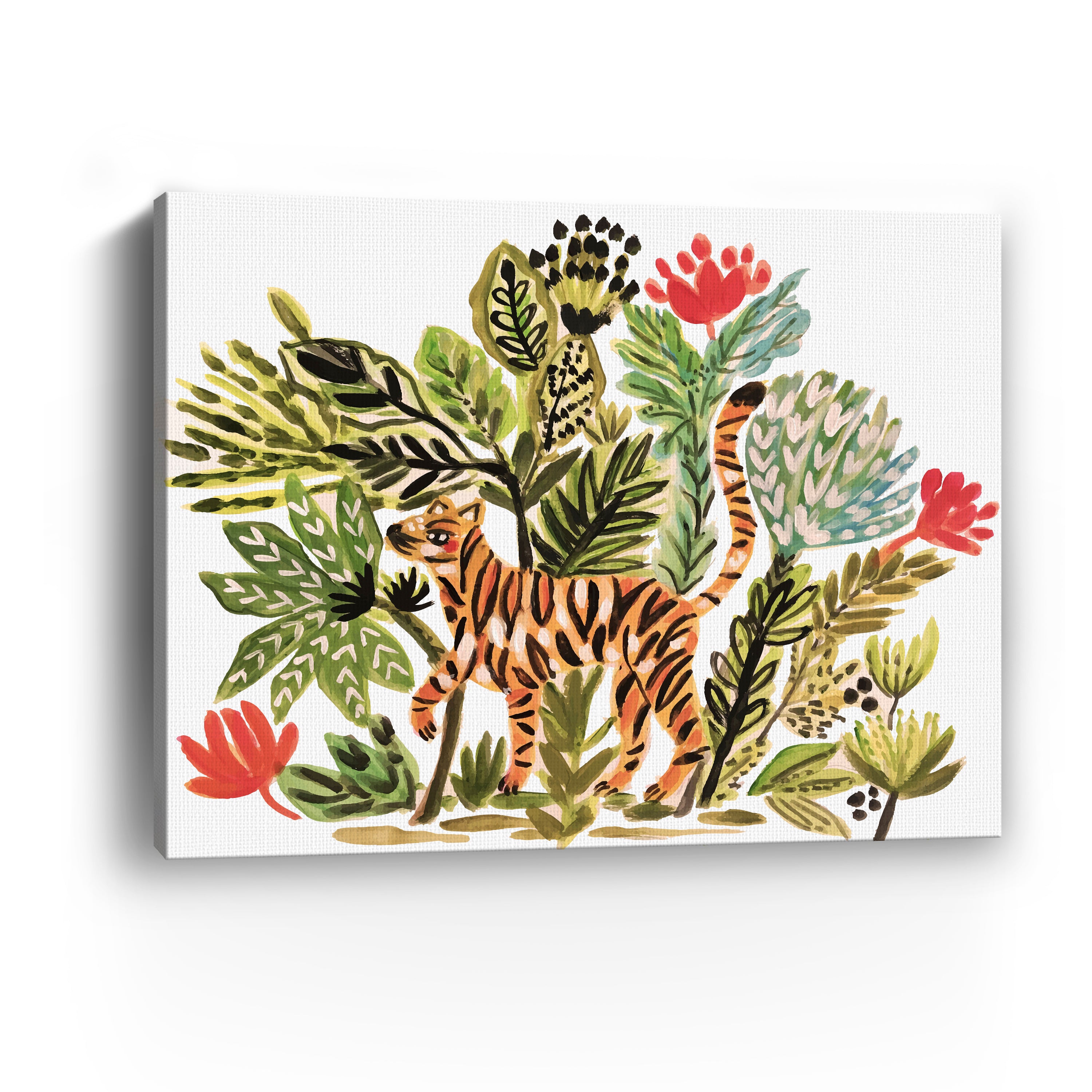 Jungle Cat Garden Walk Canvas Giclee