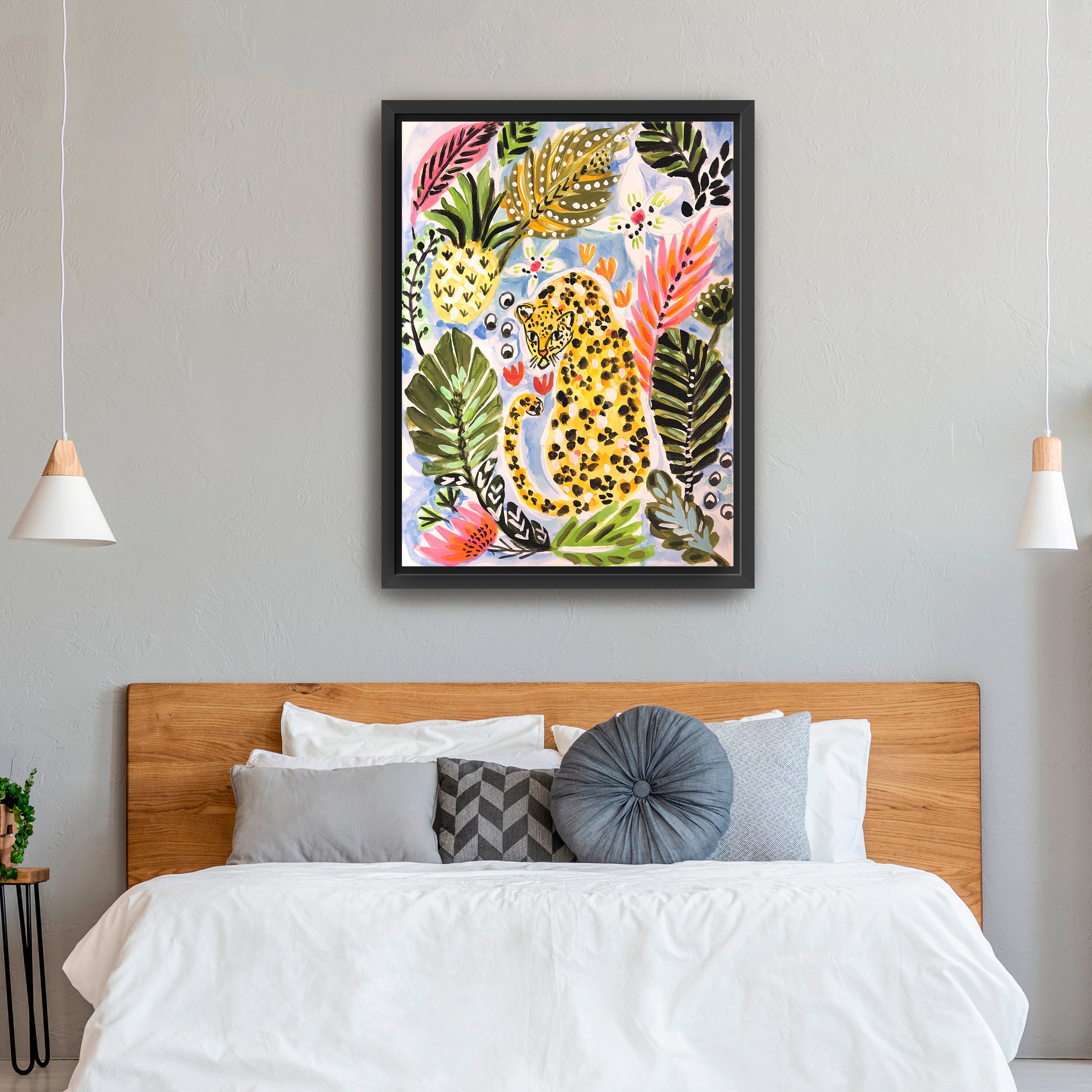 Jungle Cat Garden Canvas Giclee