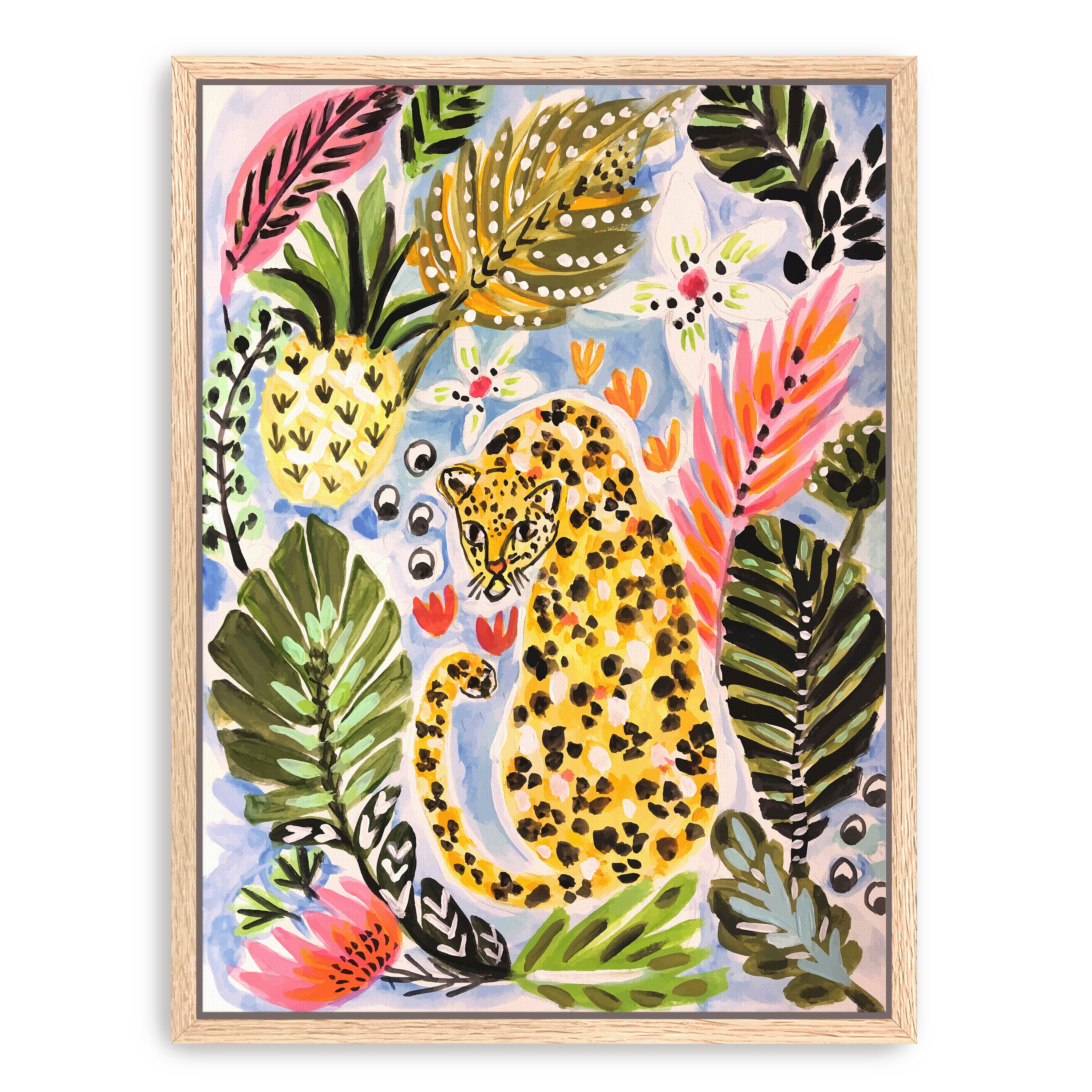 Jungle Cat Garden Canvas Giclee