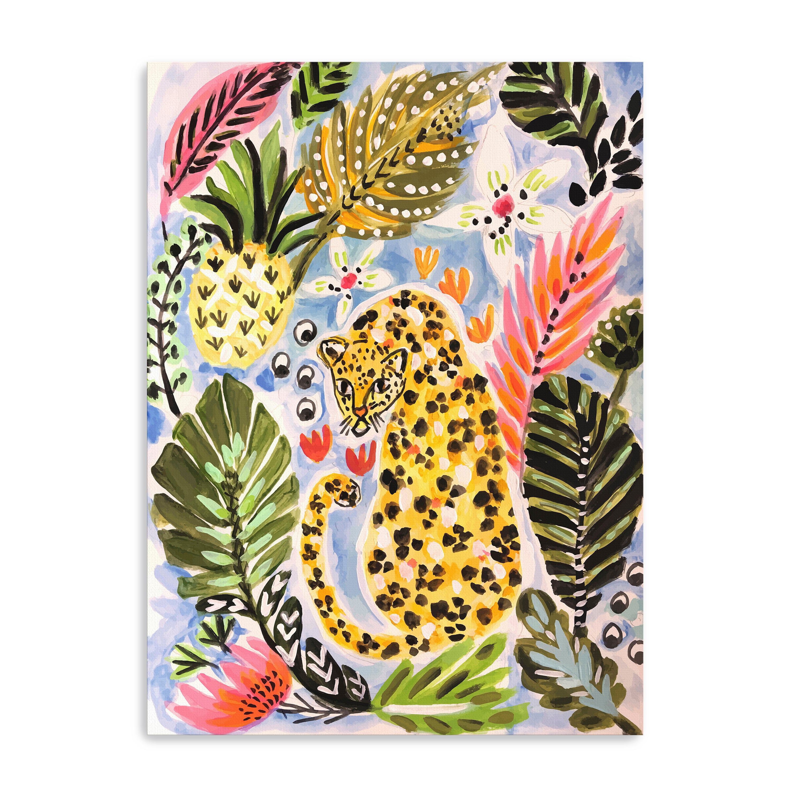 Jungle Cat Garden Canvas Giclee