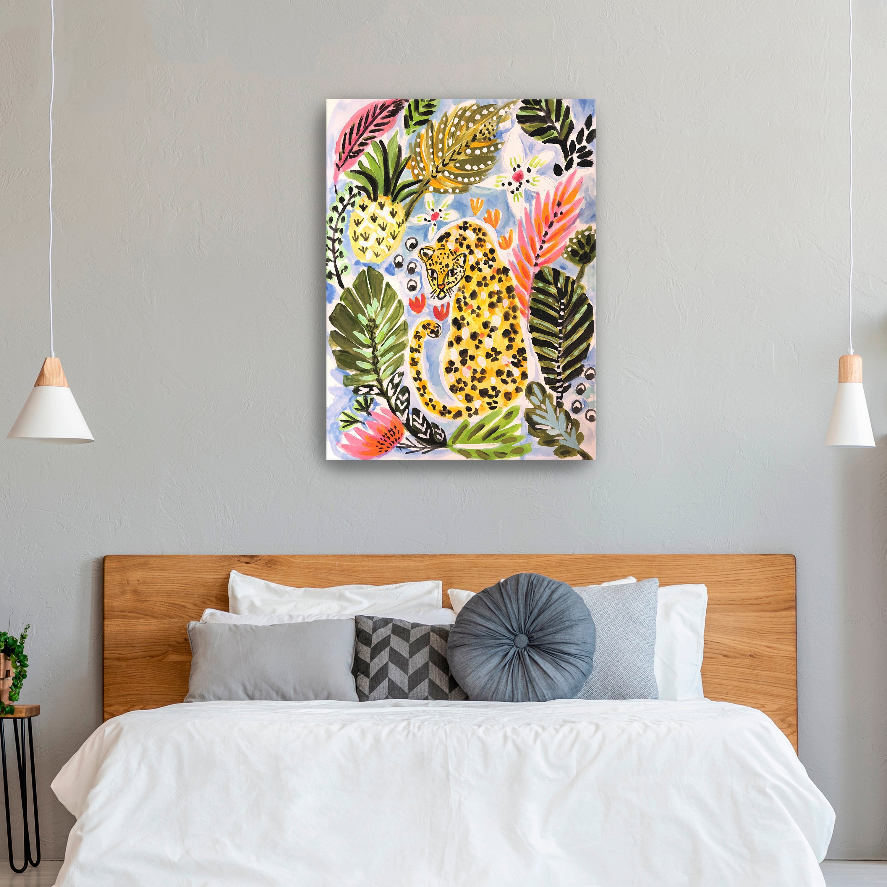 Jungle Cat Garden Canvas Giclee