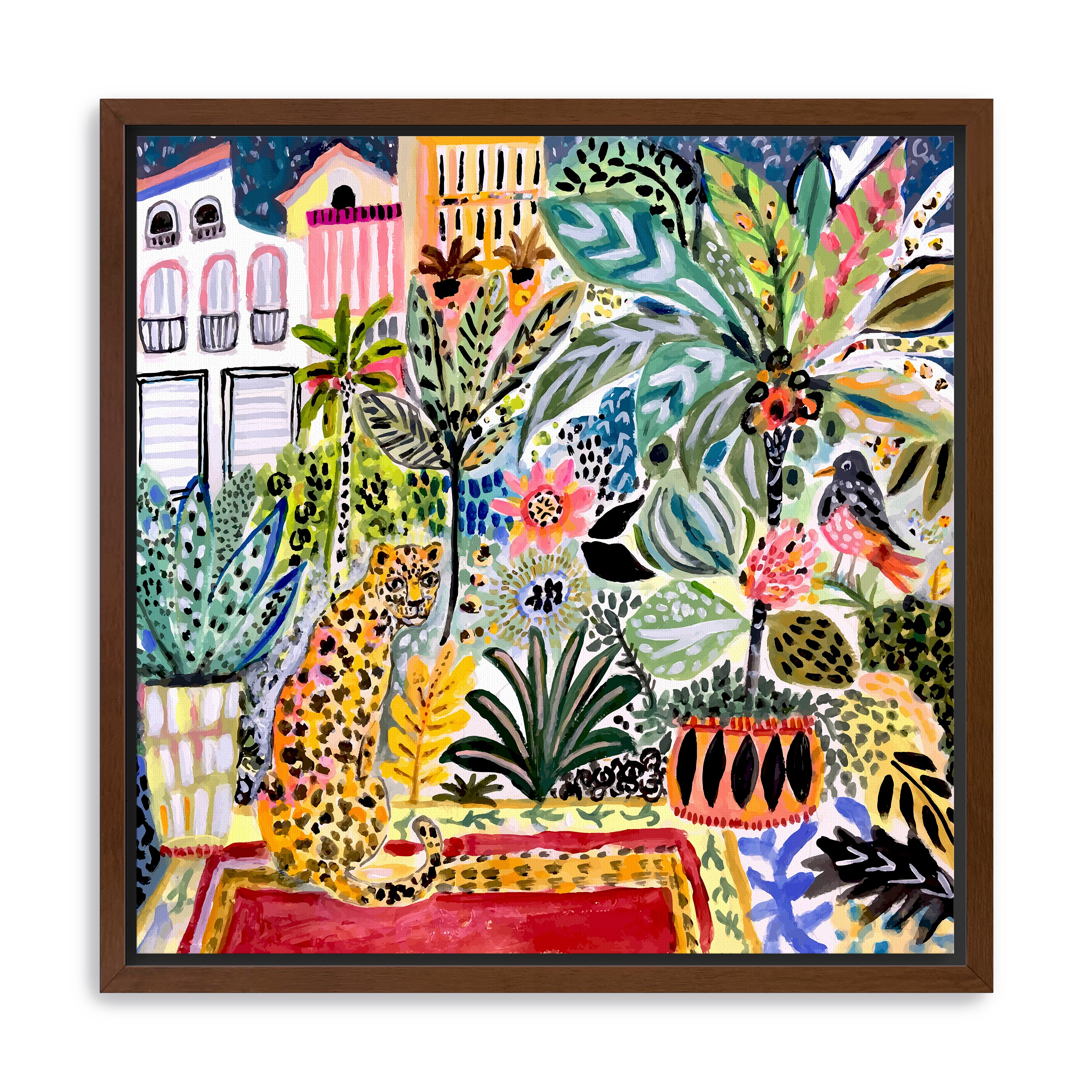 Jungle Cat In Town Canvas Giclee