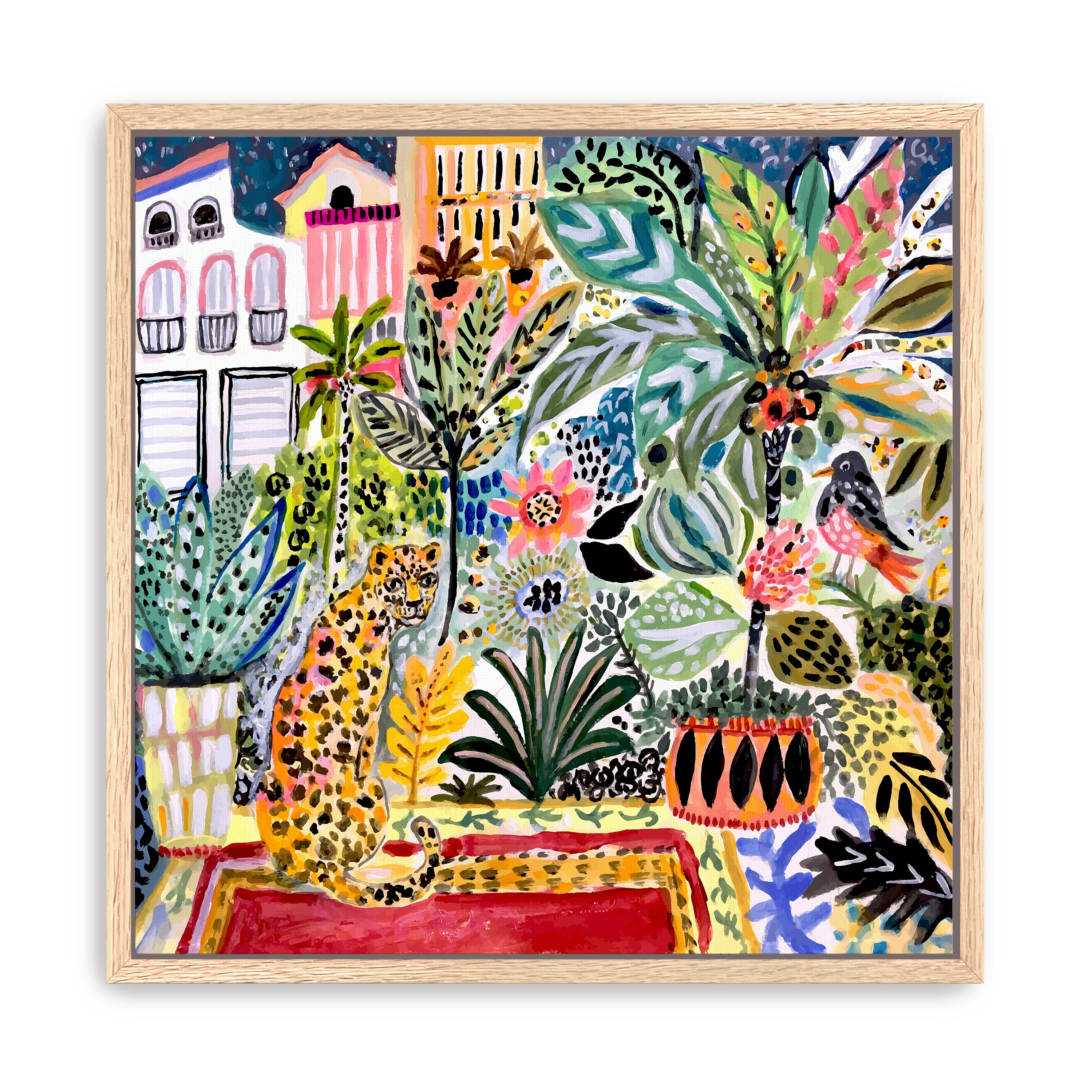 Jungle Cat In Town Canvas Giclee
