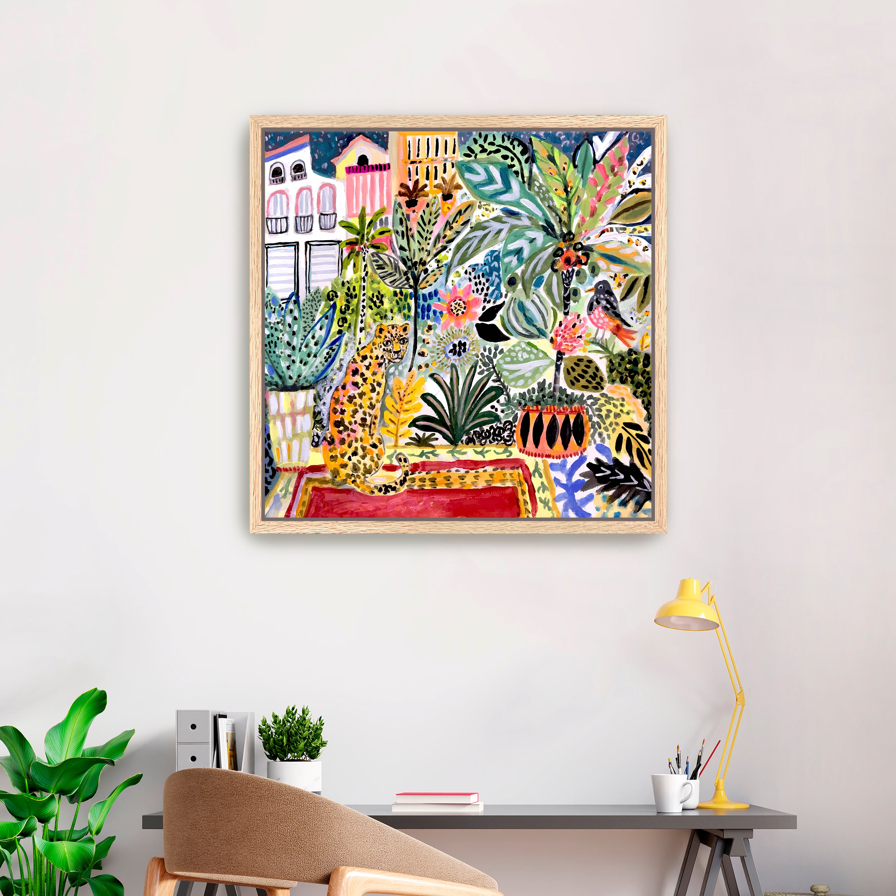 Jungle Cat In Town Canvas Giclee
