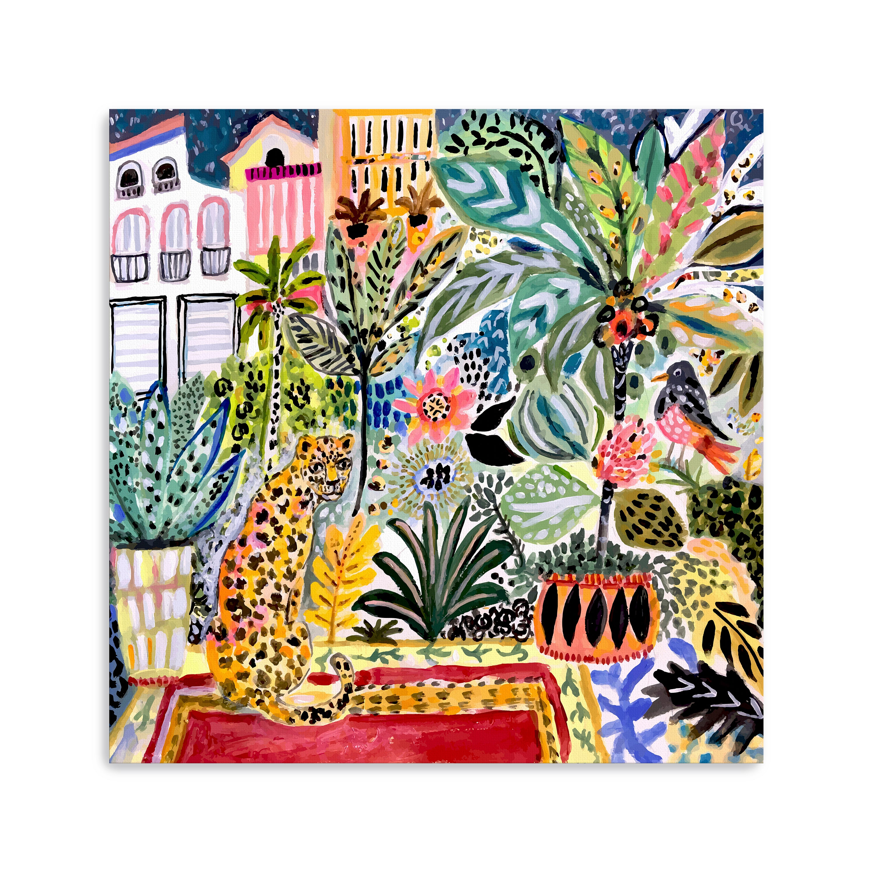 Jungle Cat In Town Canvas Giclee