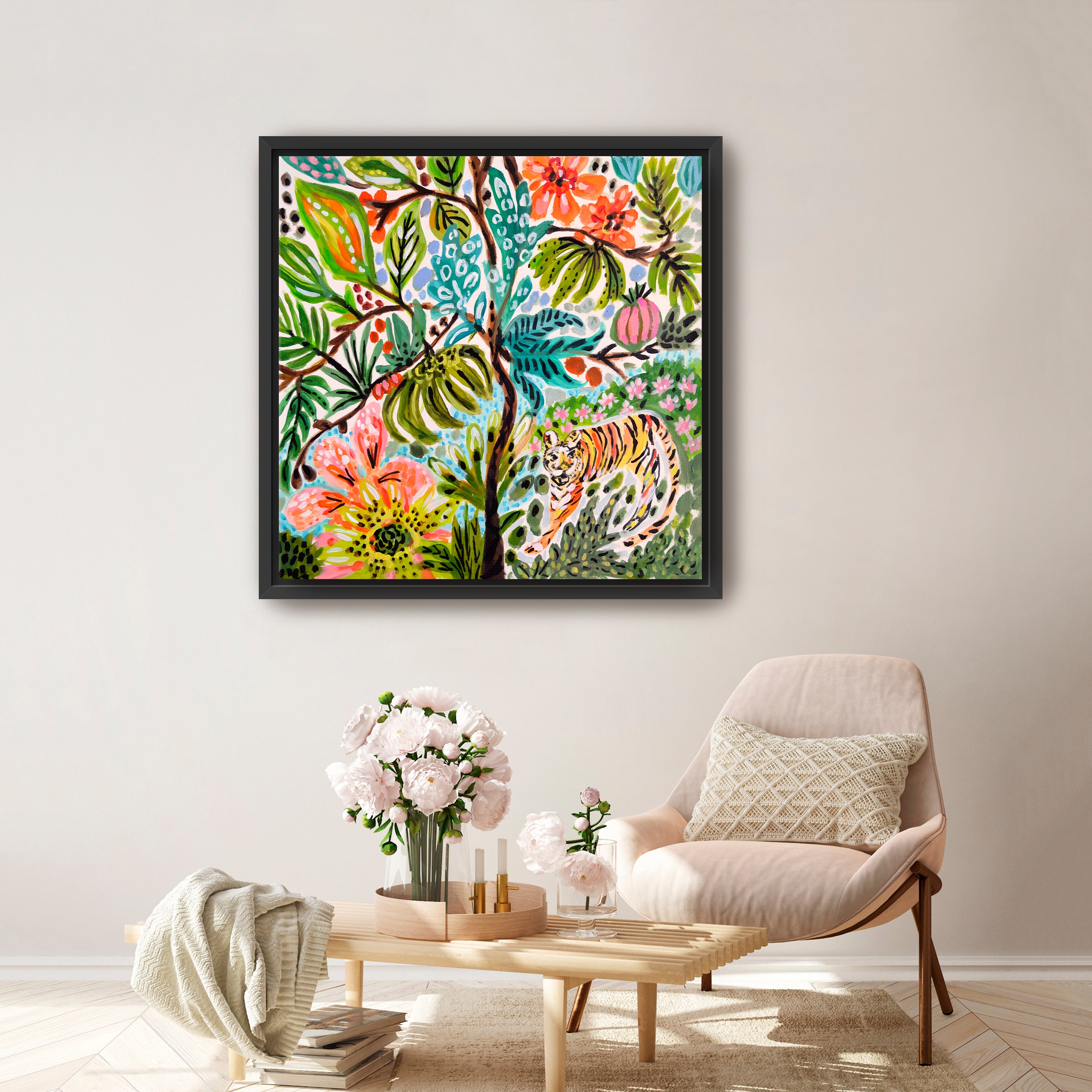 Jungle Cat Landscape Canvas Giclee