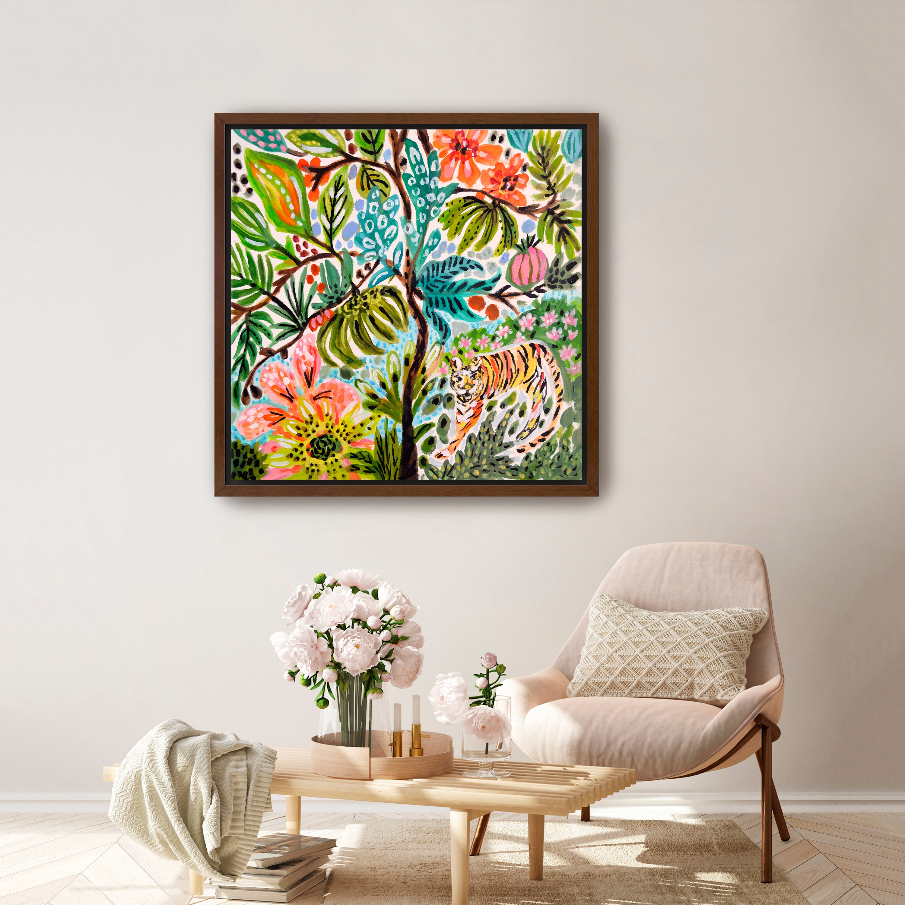 Jungle Cat Landscape Canvas Giclee