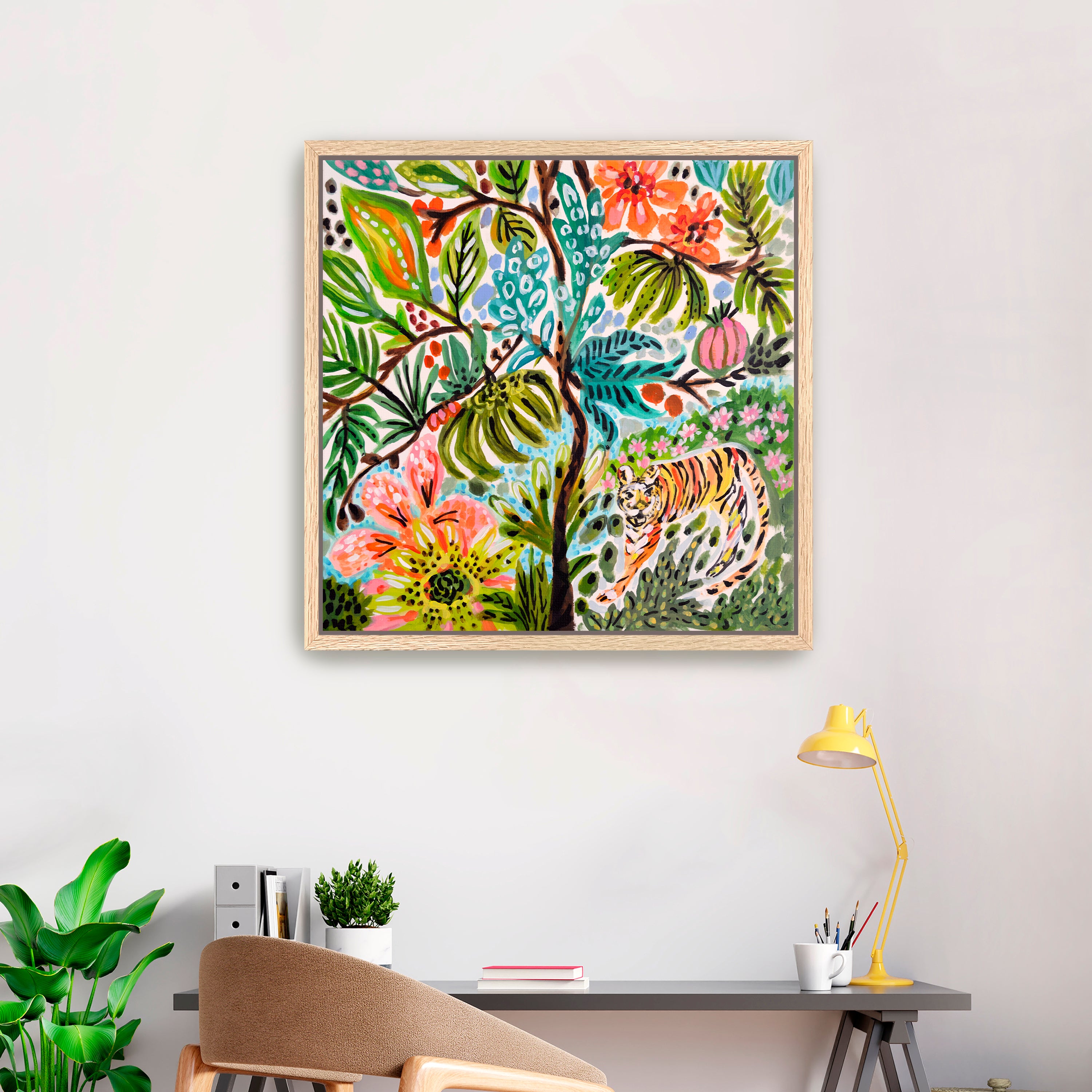 Jungle Cat Landscape Canvas Giclee