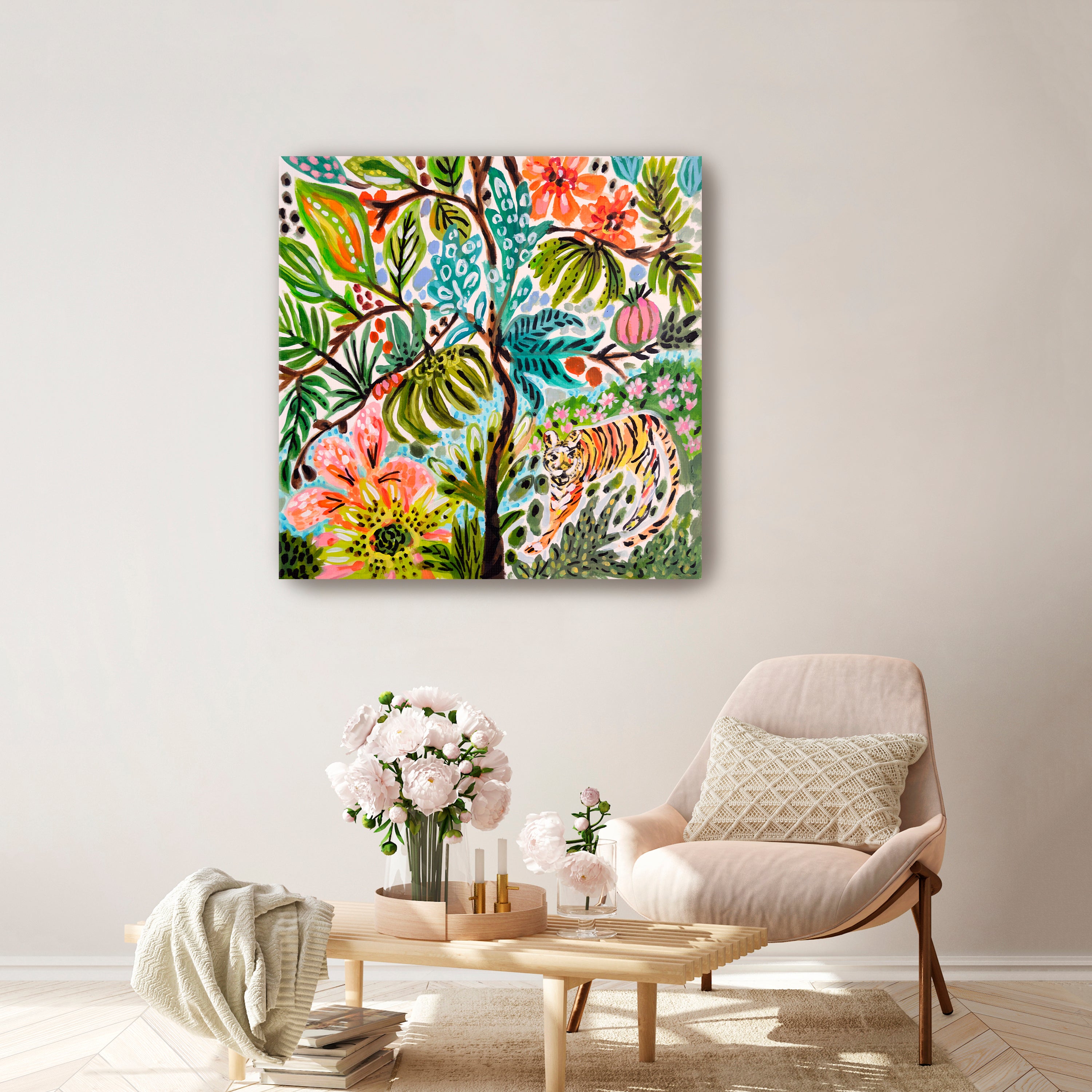 Jungle Cat Landscape Canvas Giclee