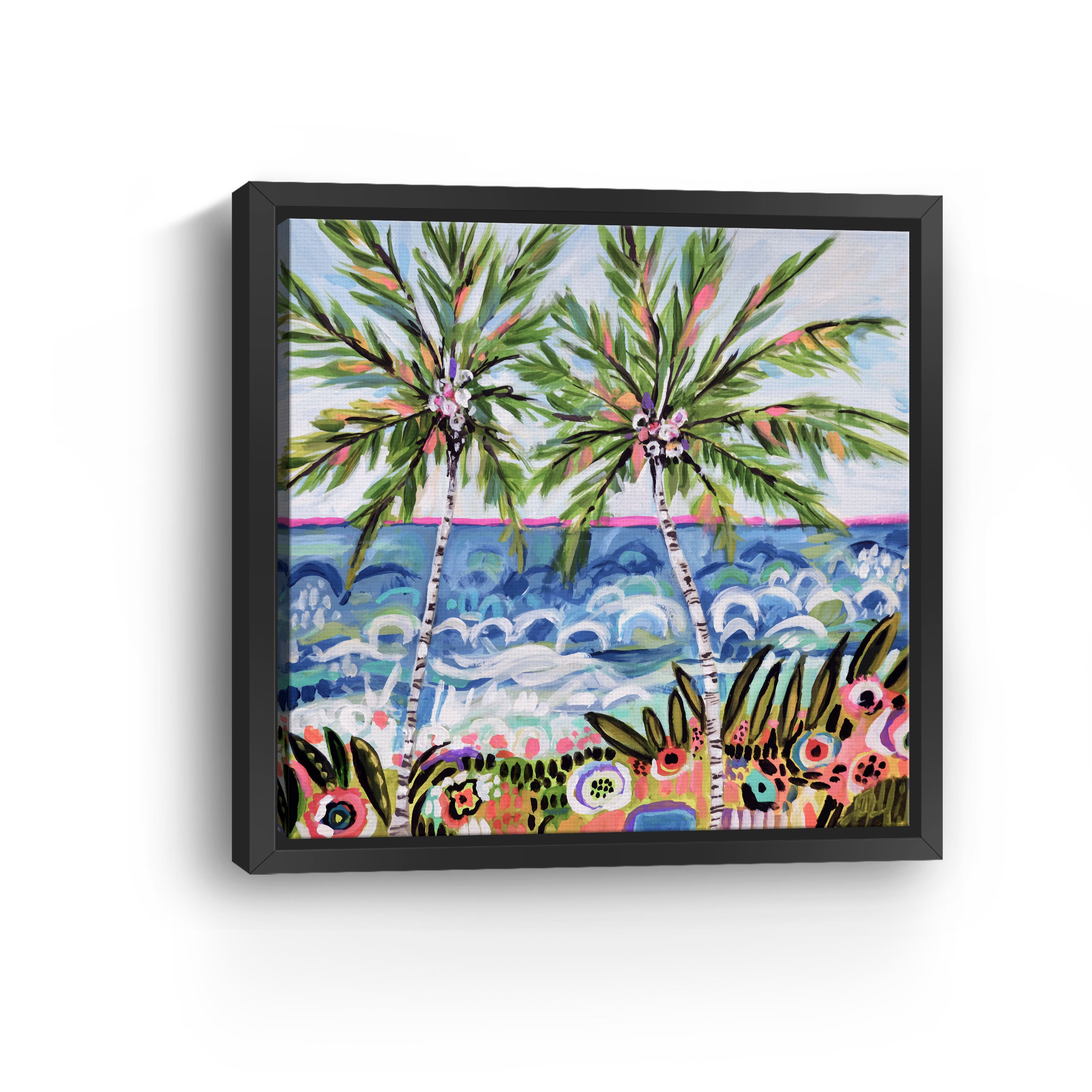 Palm Trees Canvas Giclee, Multicolor