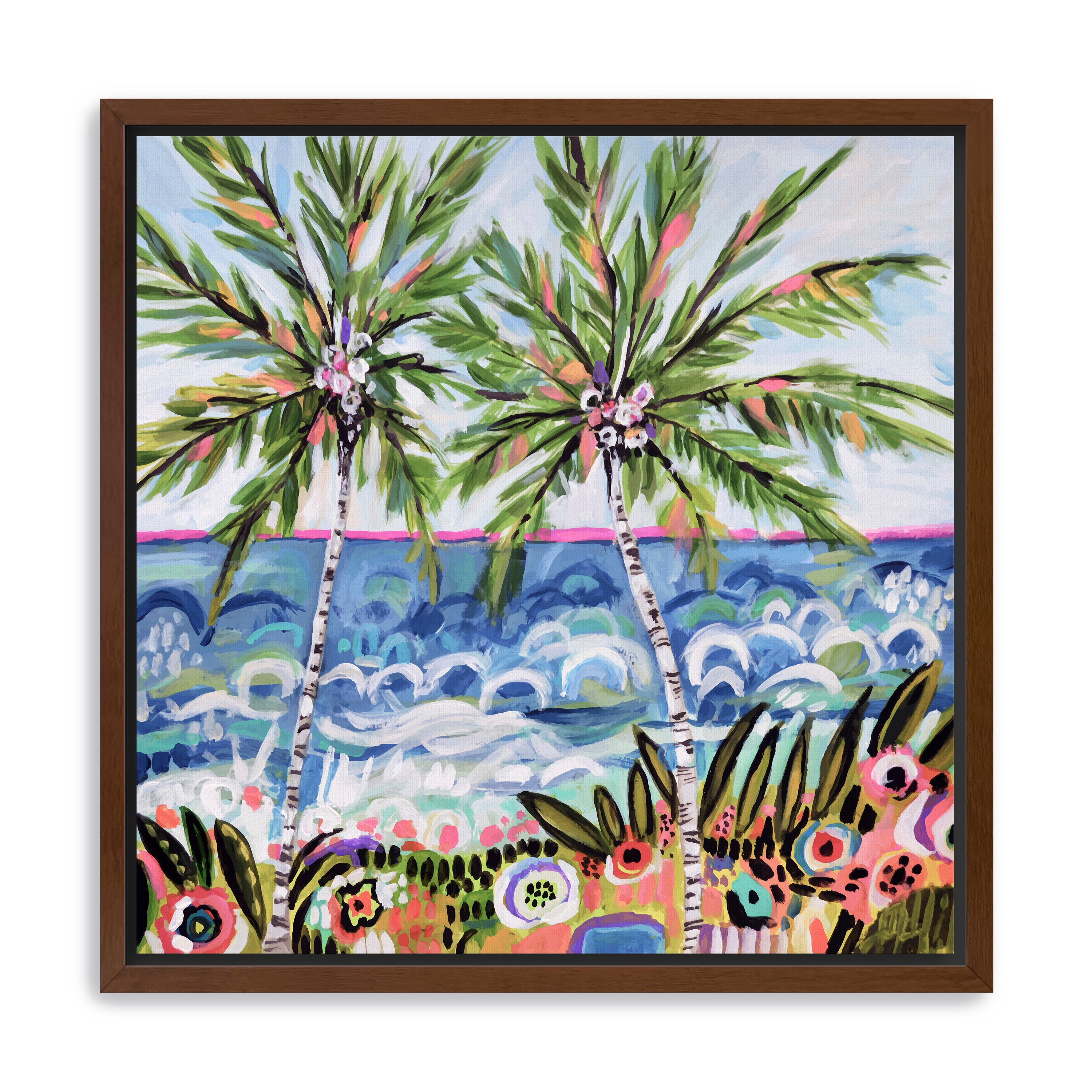 Palm Trees Canvas Giclee, Multicolor