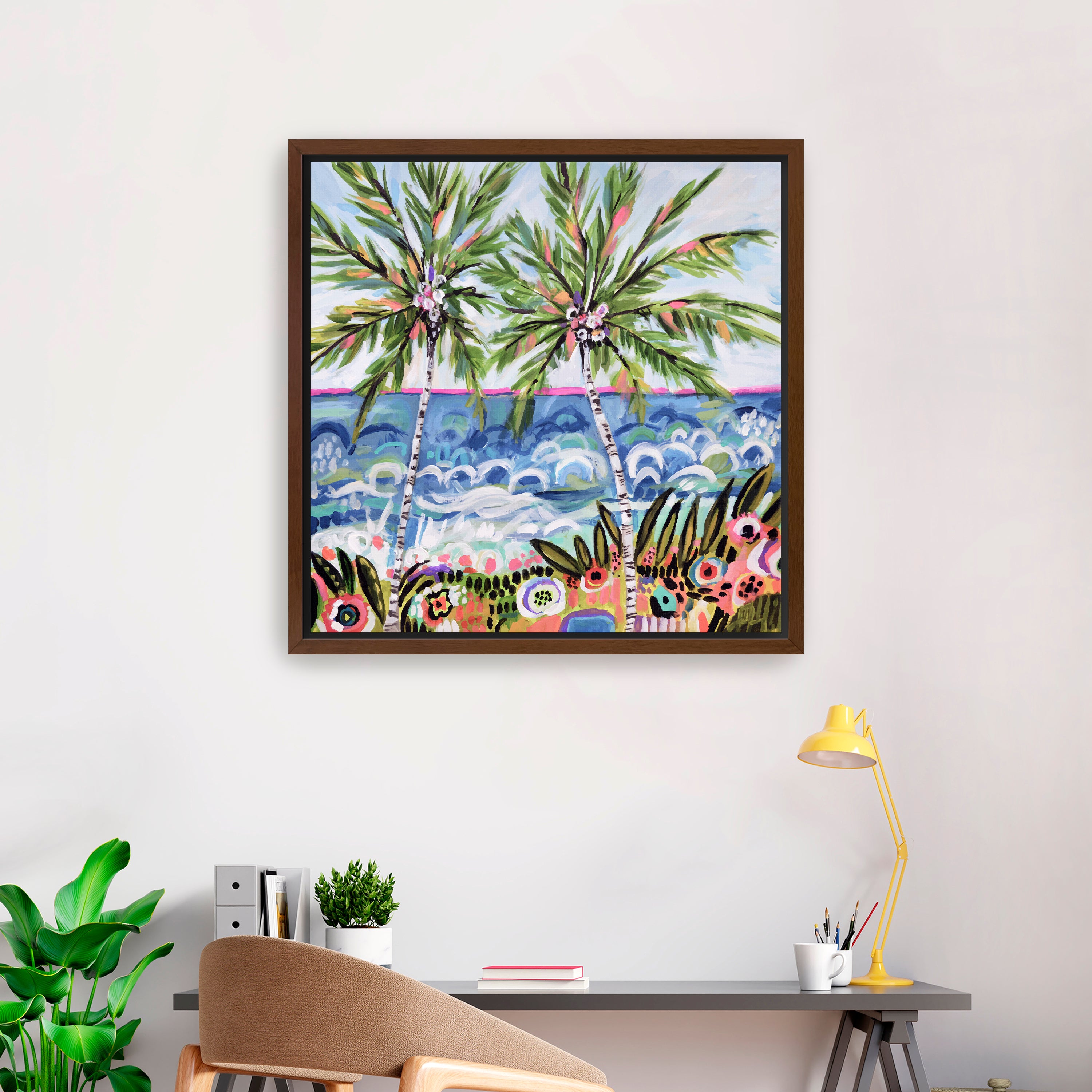 Palm Trees Canvas Giclee, Multicolor