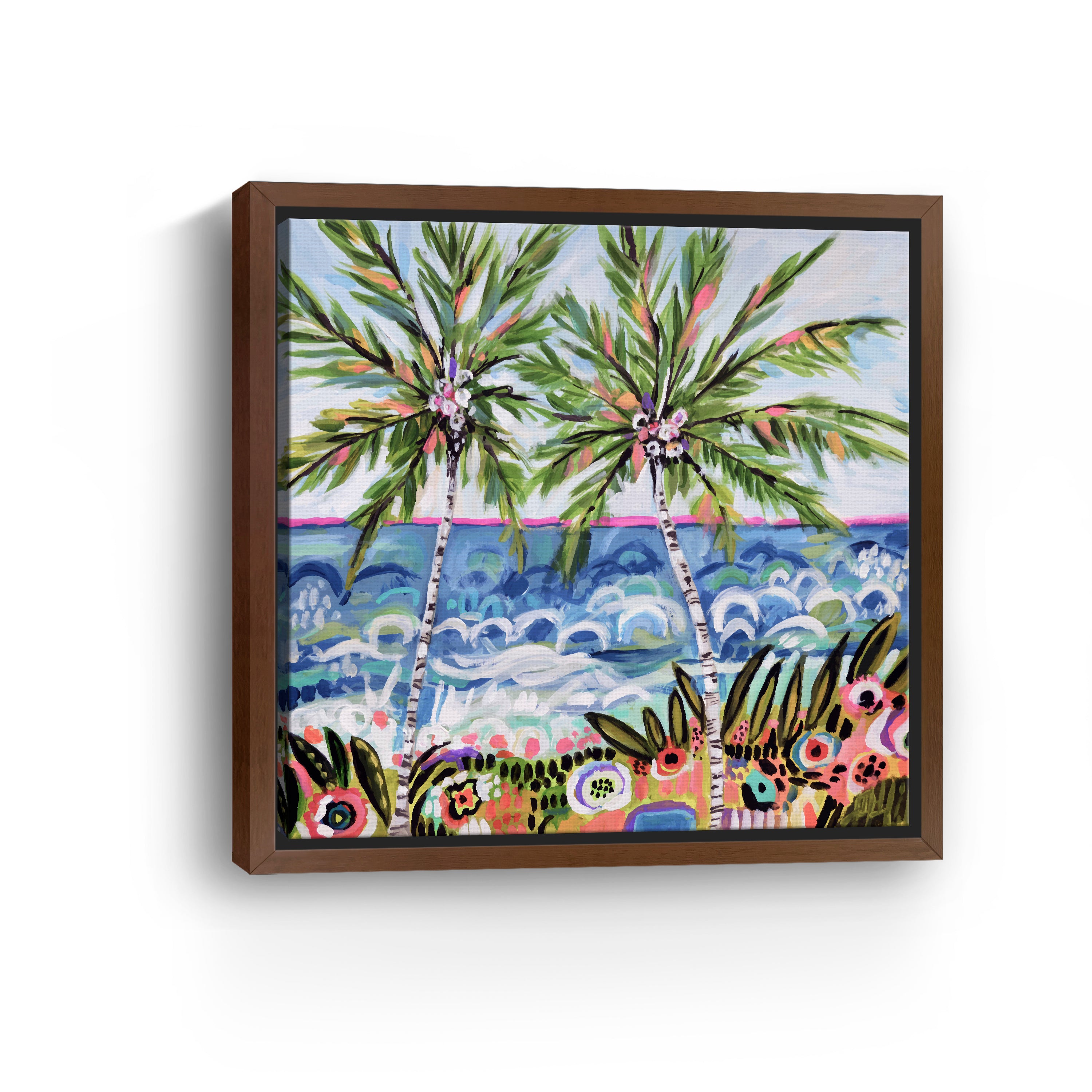 Palm Trees Canvas Giclee, Multicolor