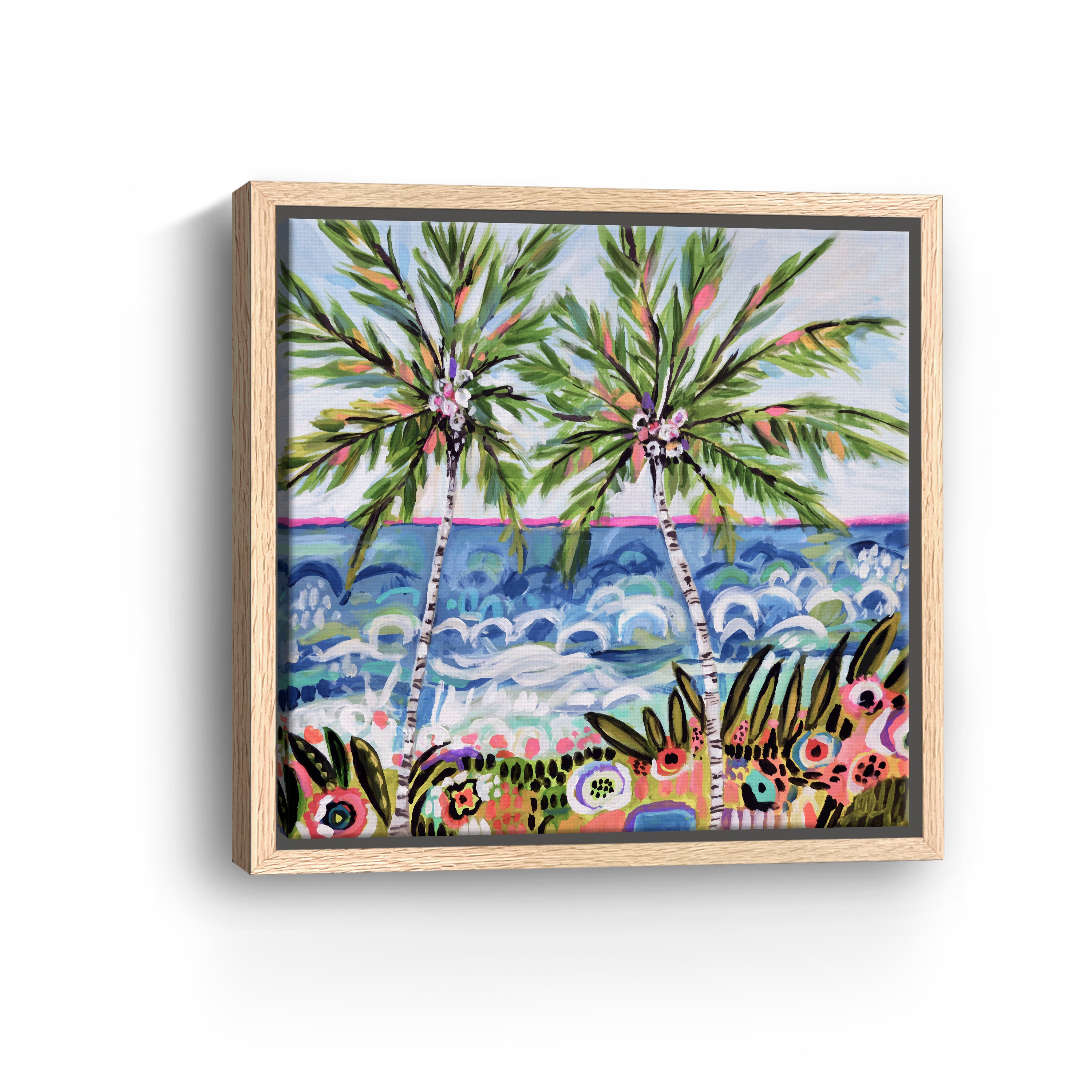 Palm Trees Canvas Giclee, Multicolor