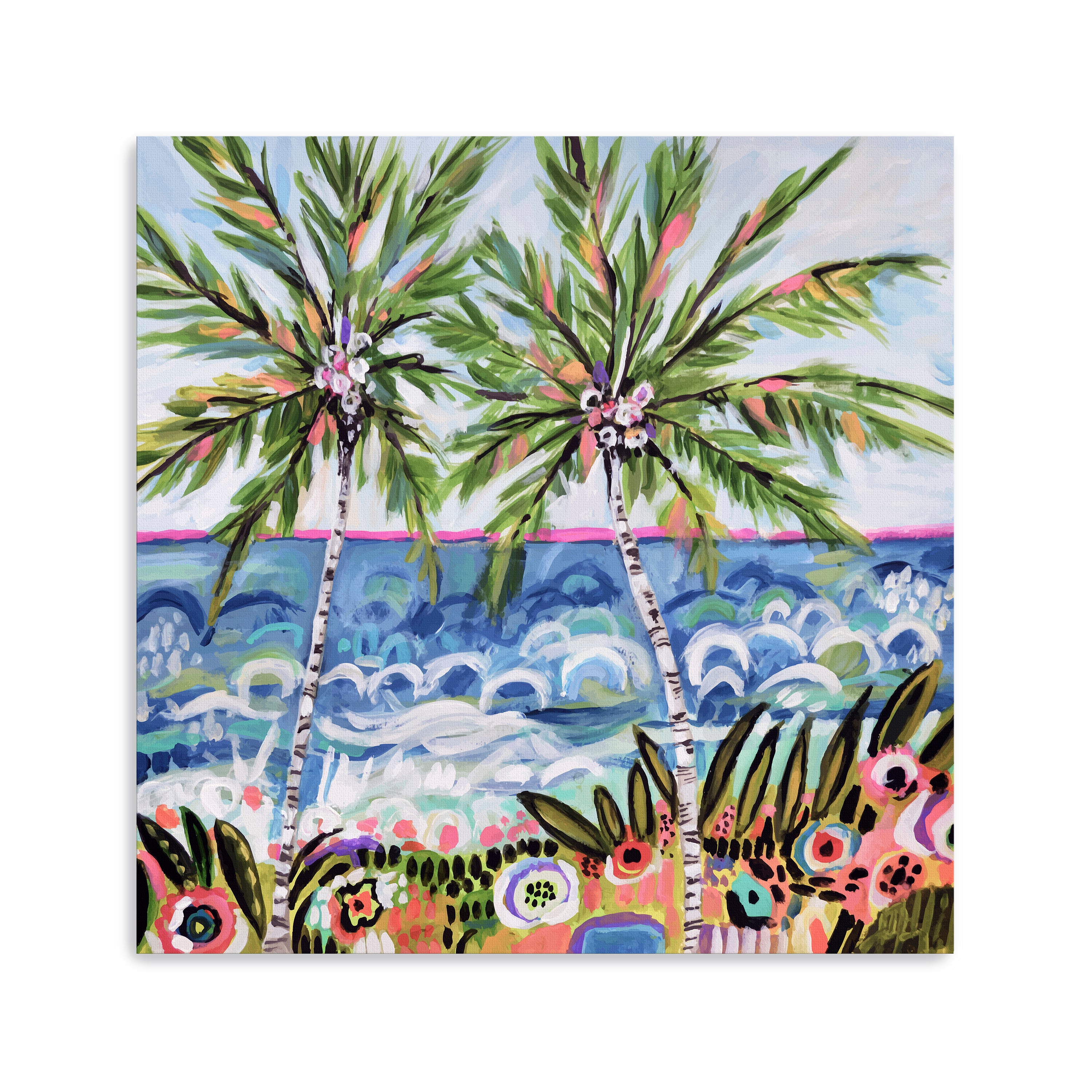 Palm Trees Canvas Giclee, Multicolor