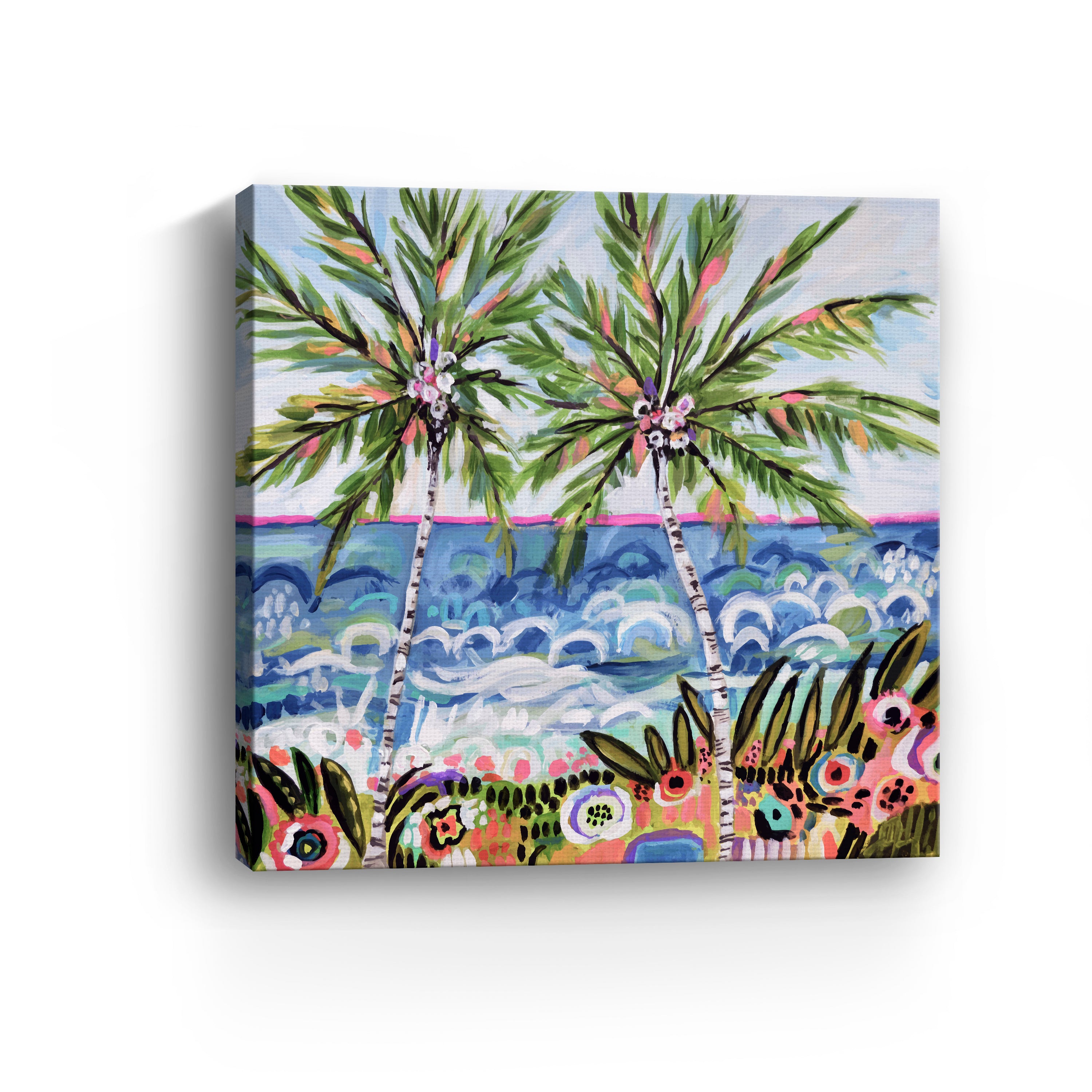 Palm Trees Canvas Giclee, Multicolor