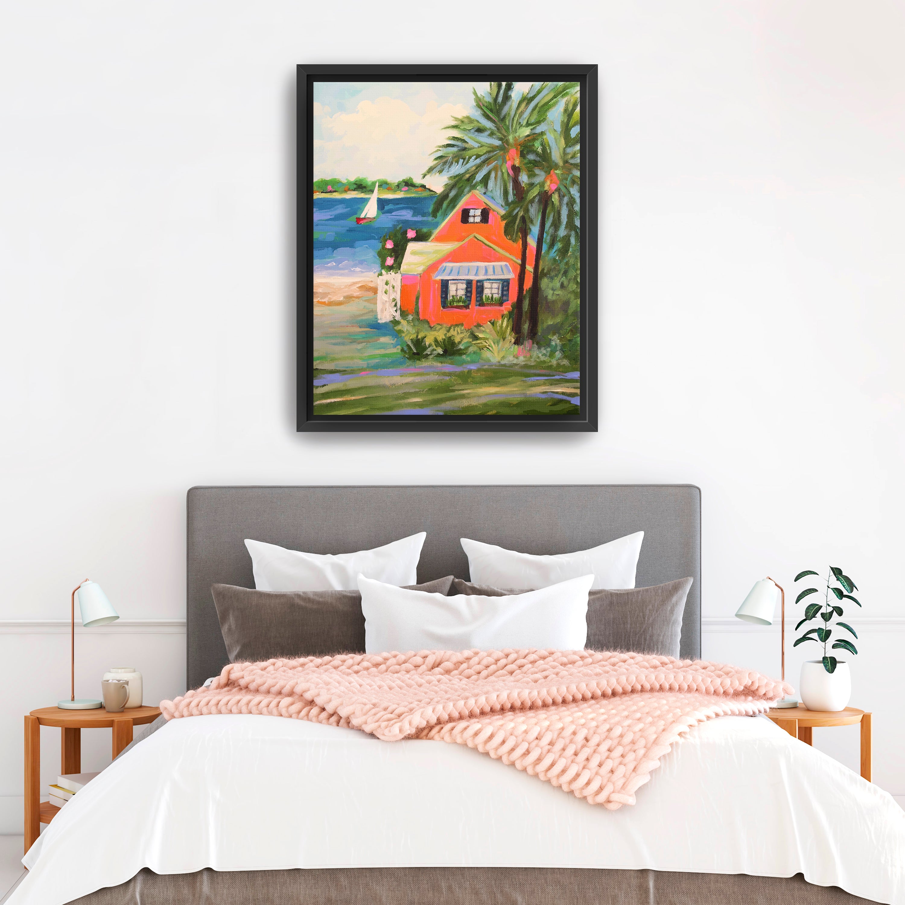 Hibiscus Beach House Canvas Giclee Wall Art