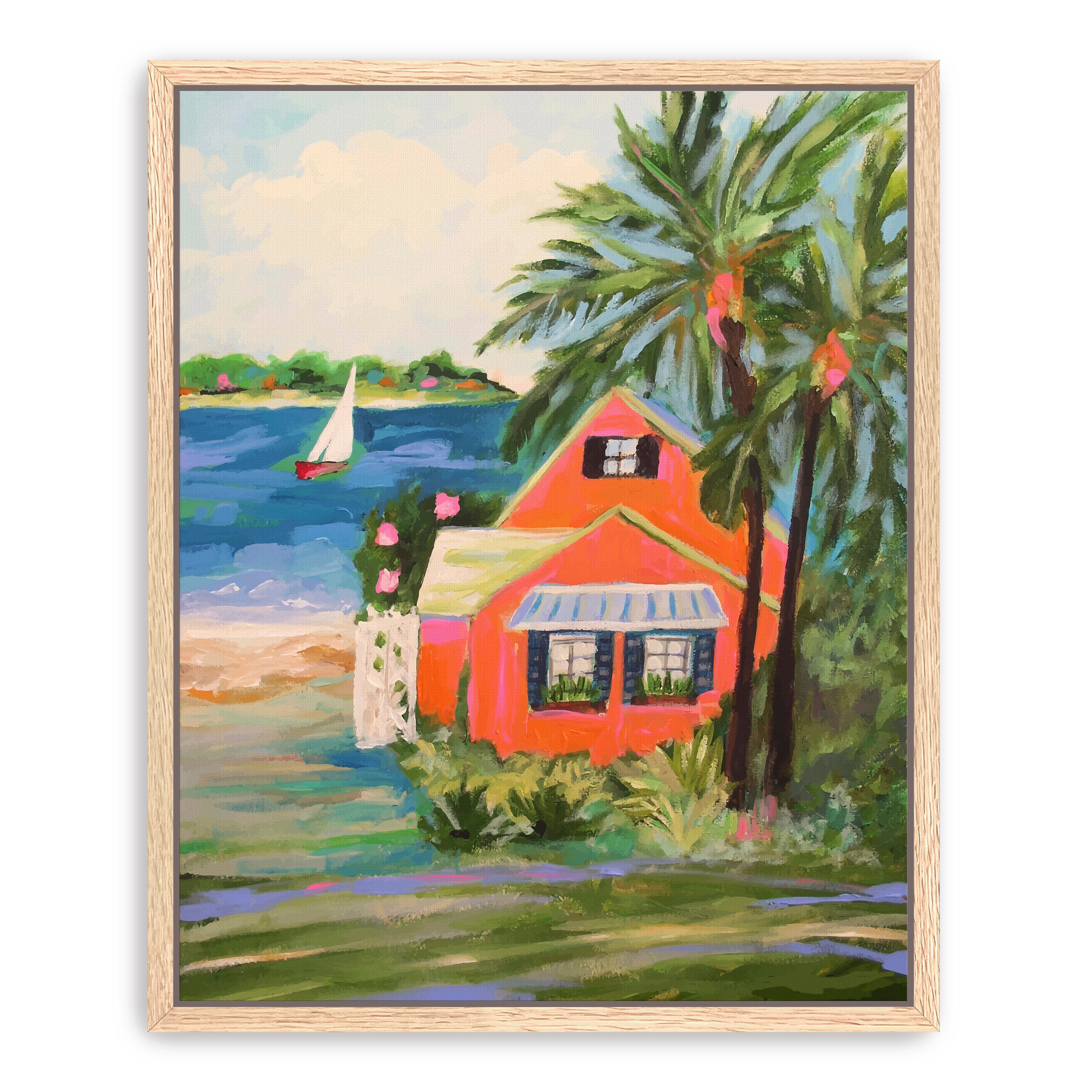 Hibiscus Beach House Canvas Giclee Wall Art