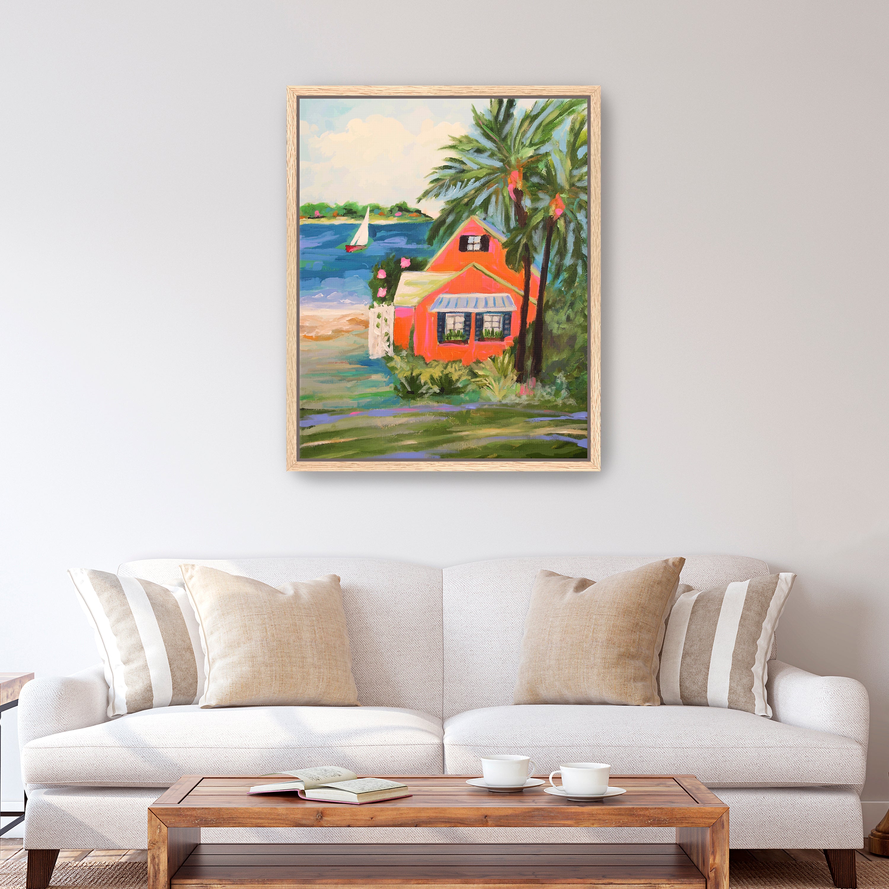 Hibiscus Beach House Canvas Giclee Wall Art