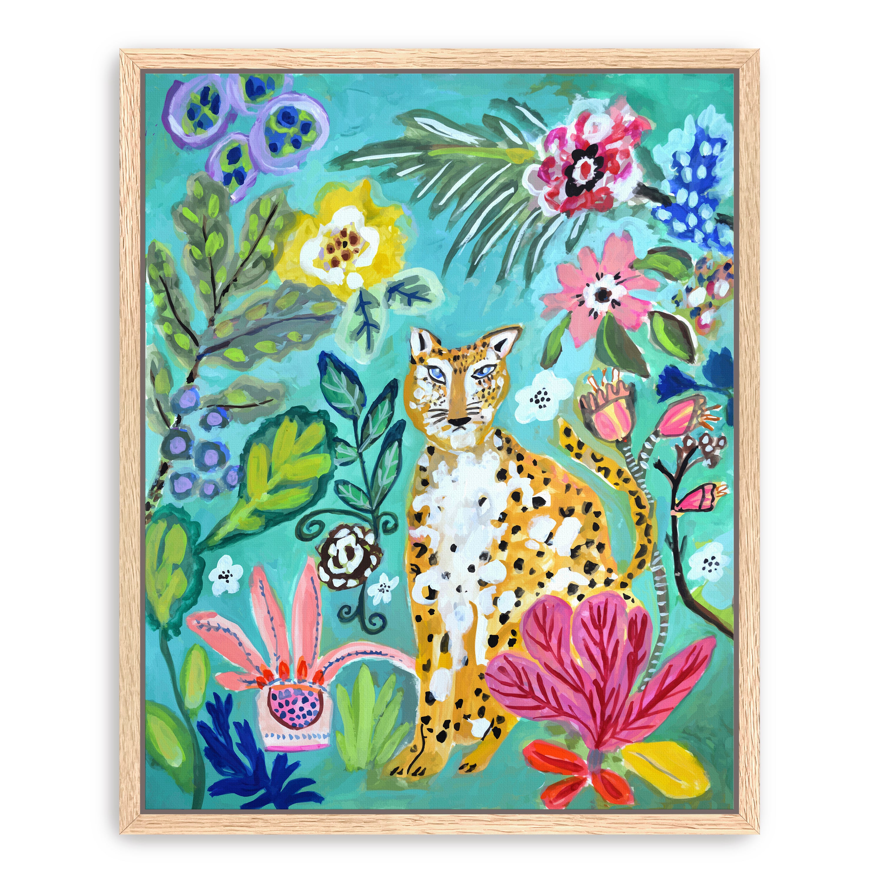 Turquoise Cheetah Canvas Giclee