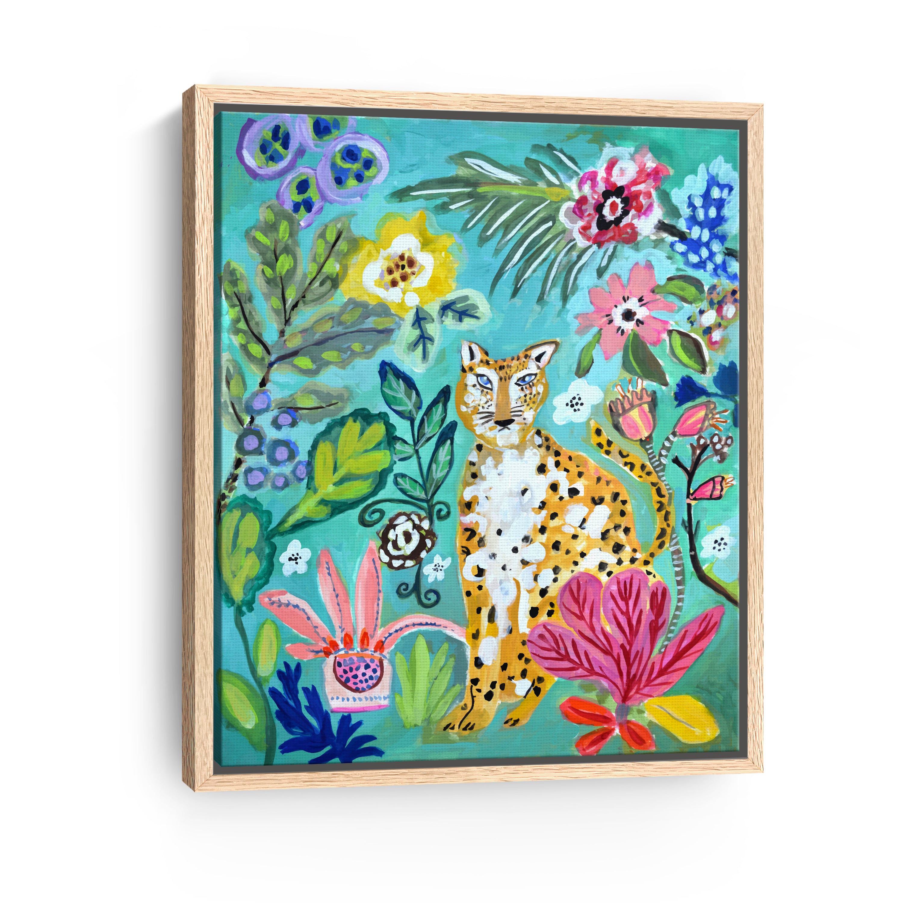 Turquoise Cheetah Canvas Giclee