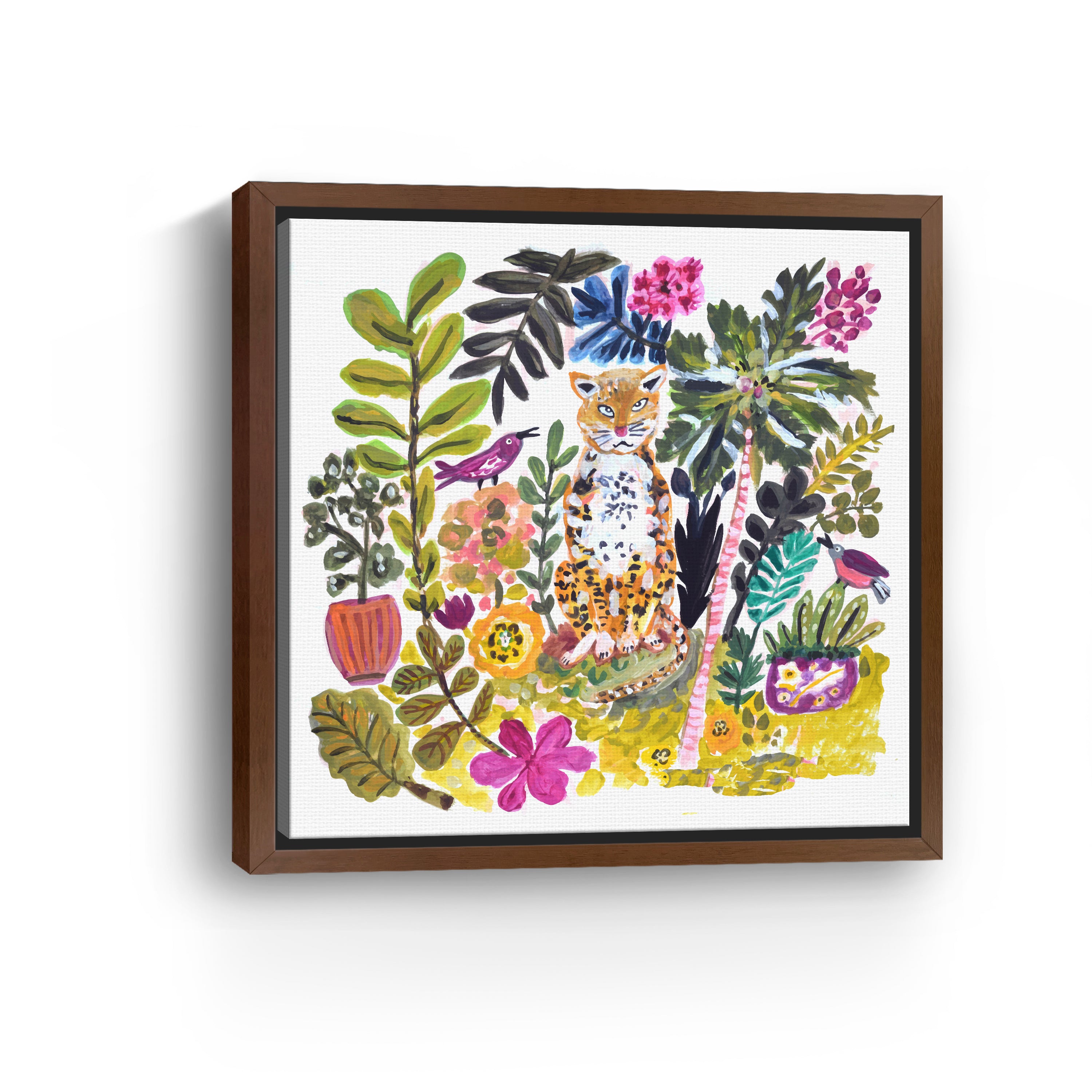 Tiger With Purple Flower 1 Canvas Giclee