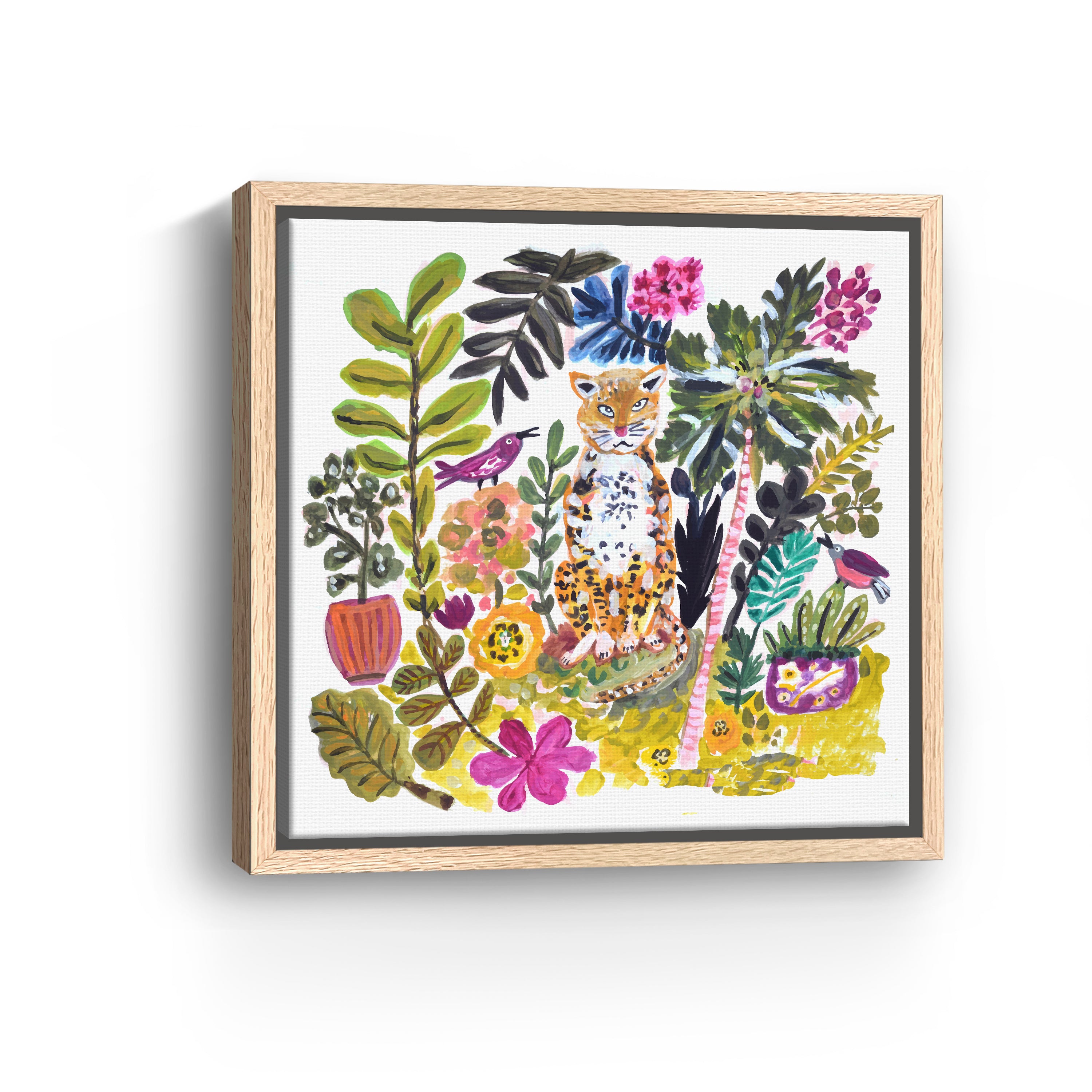 Tiger With Purple Flower 1 Canvas Giclee