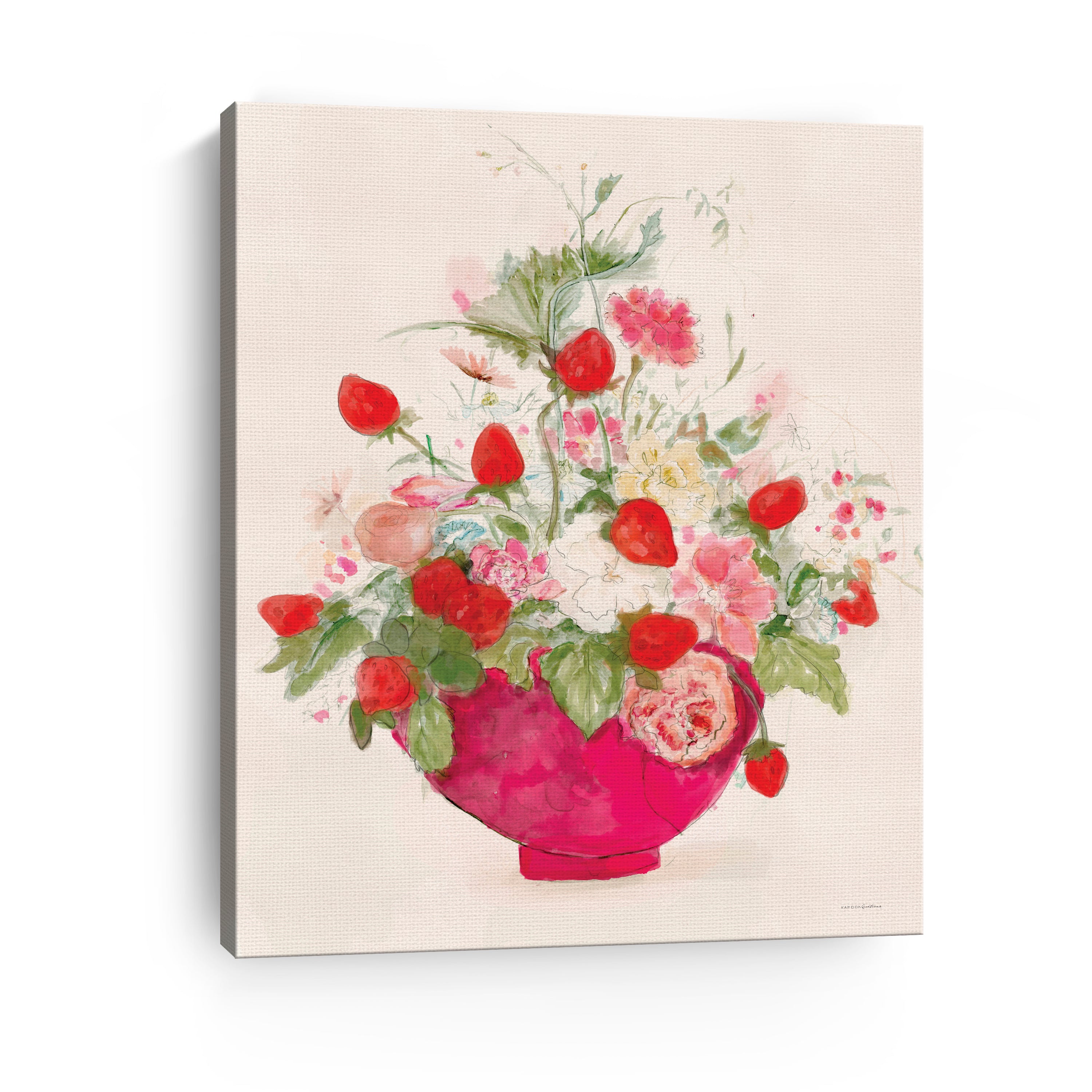 The Strawberry Bloom Canvas Giclee