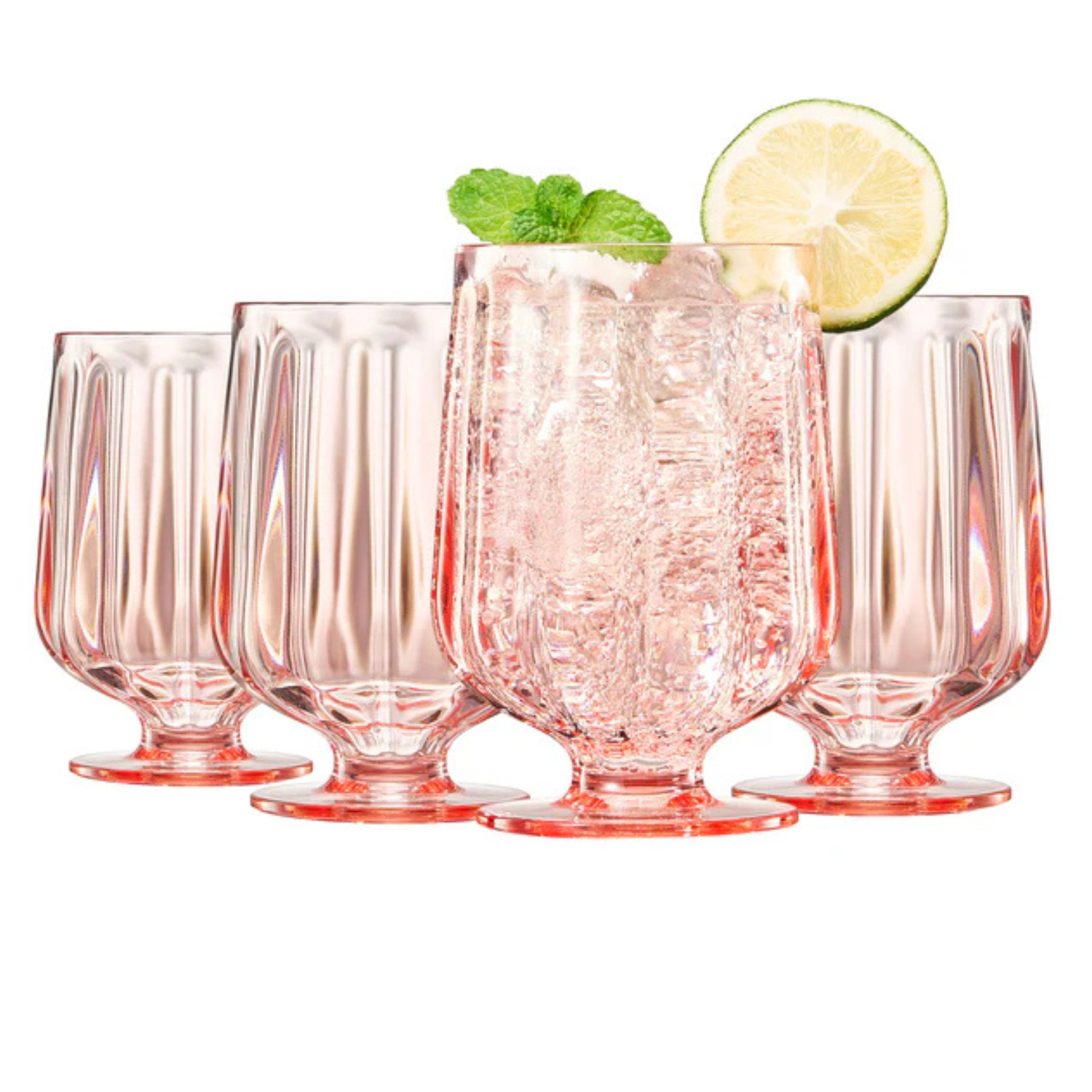 Madrid Acrylic Stemmed Wine Goblet Glasses, Set of 4