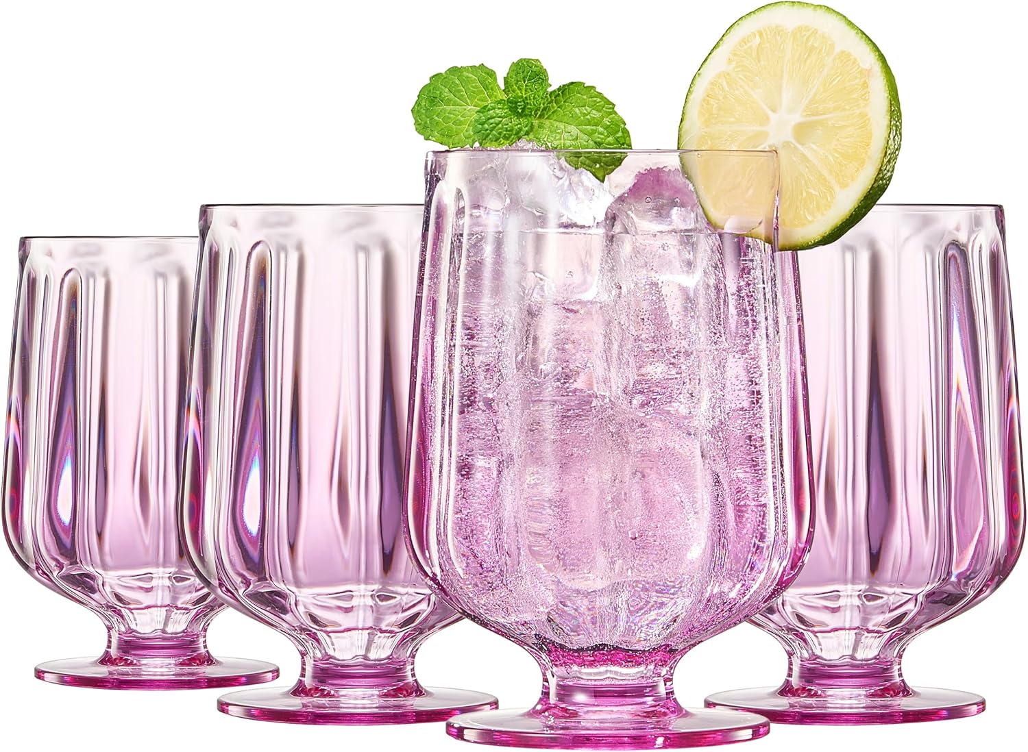 Madrid Acrylic Stemmed Wine Goblet Glasses, Set of 4