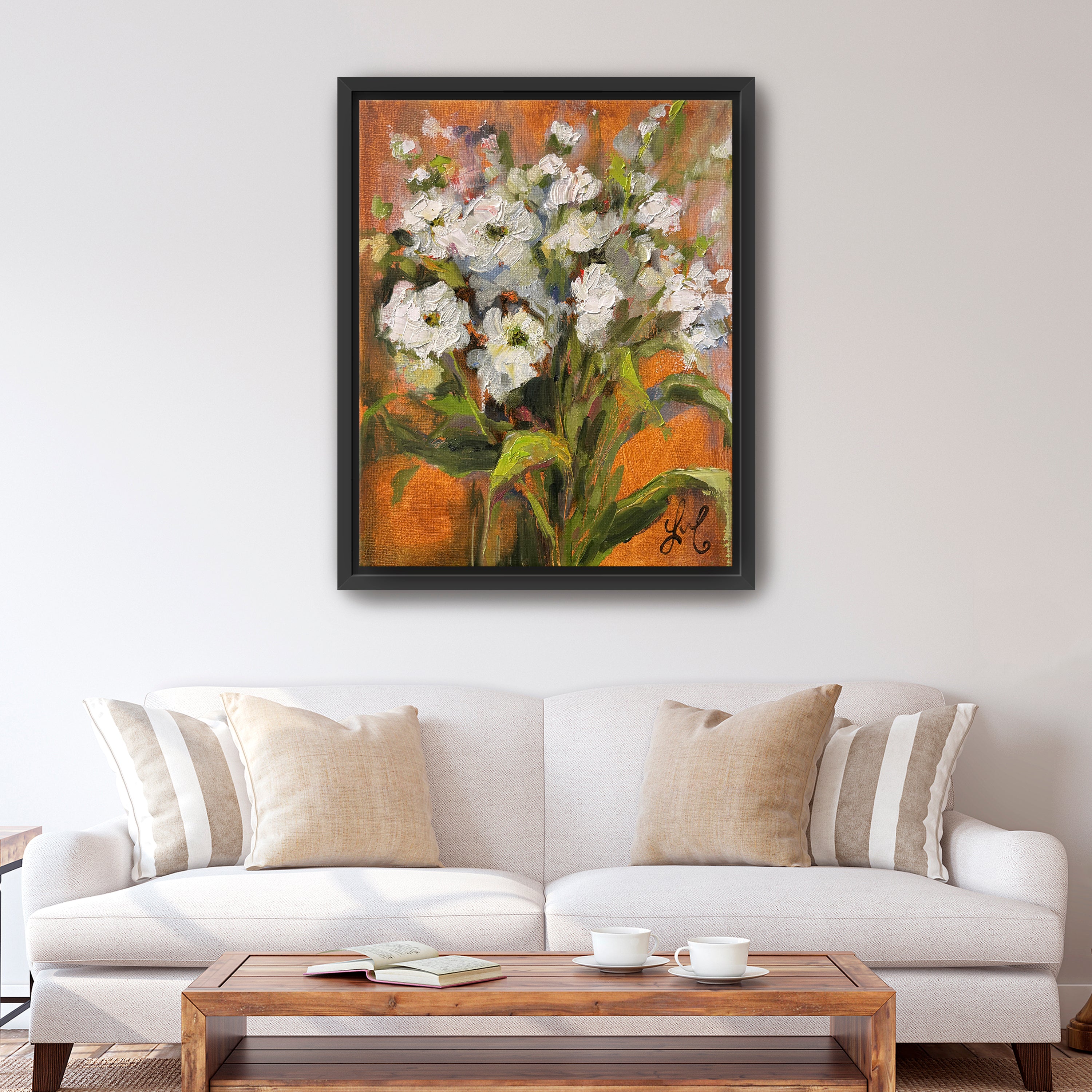 White Flowers Canvas Giclee