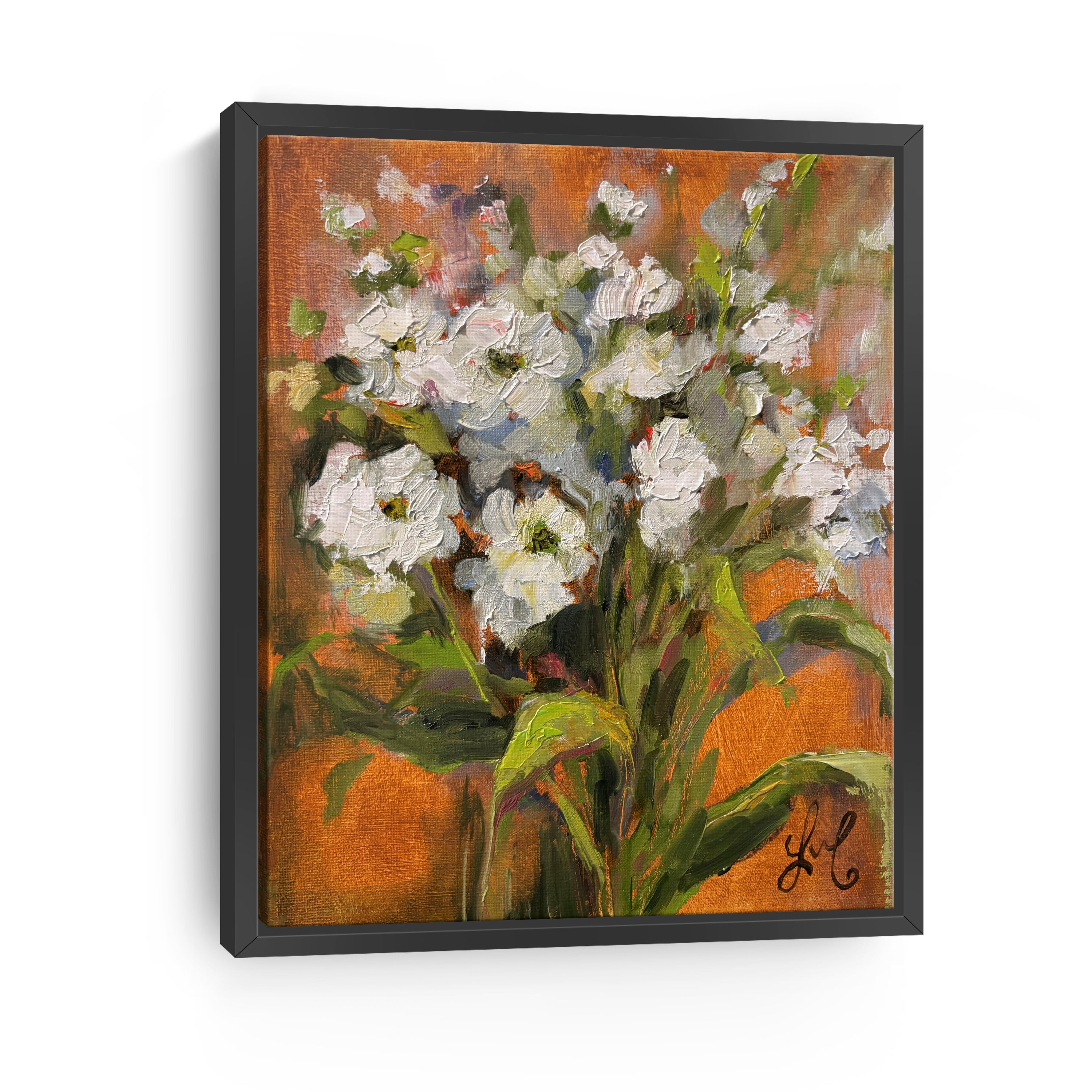 White Flowers Canvas Giclee
