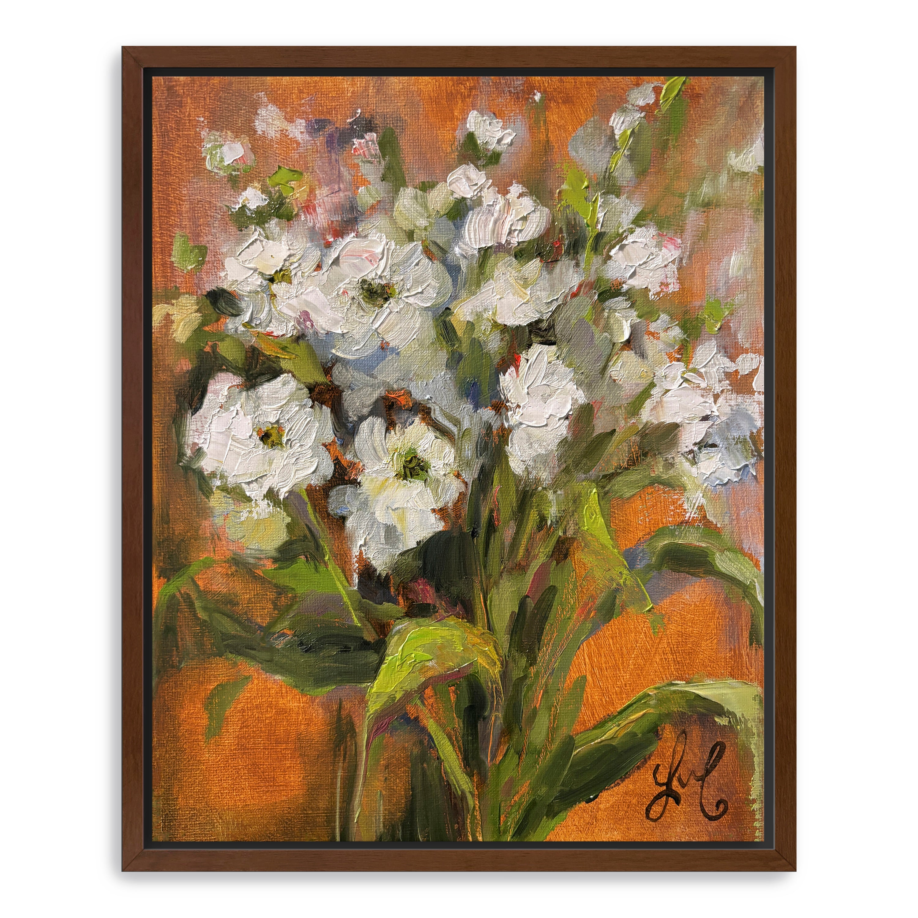 White Flowers Canvas Giclee