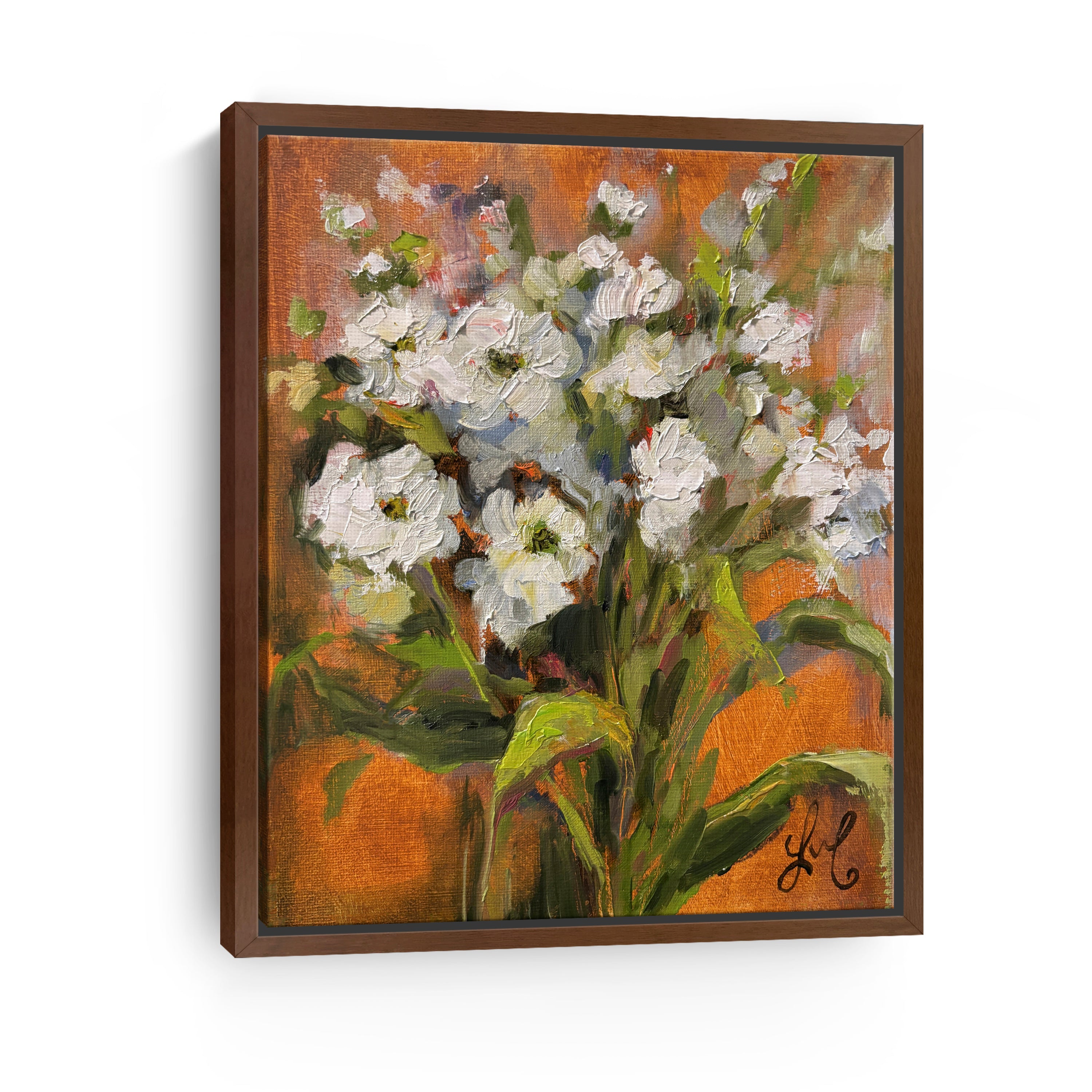 White Flowers Canvas Giclee