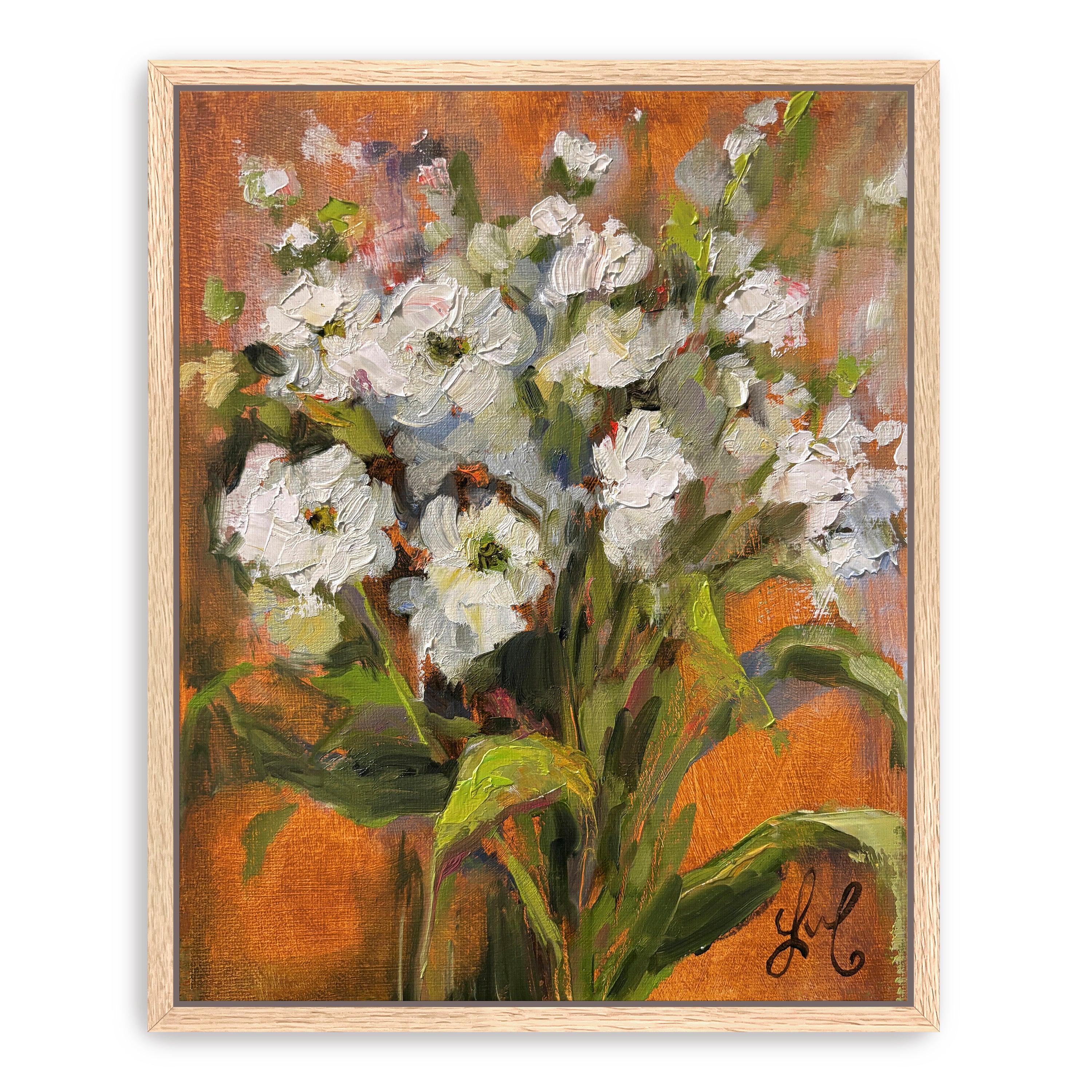 White Flowers Canvas Giclee