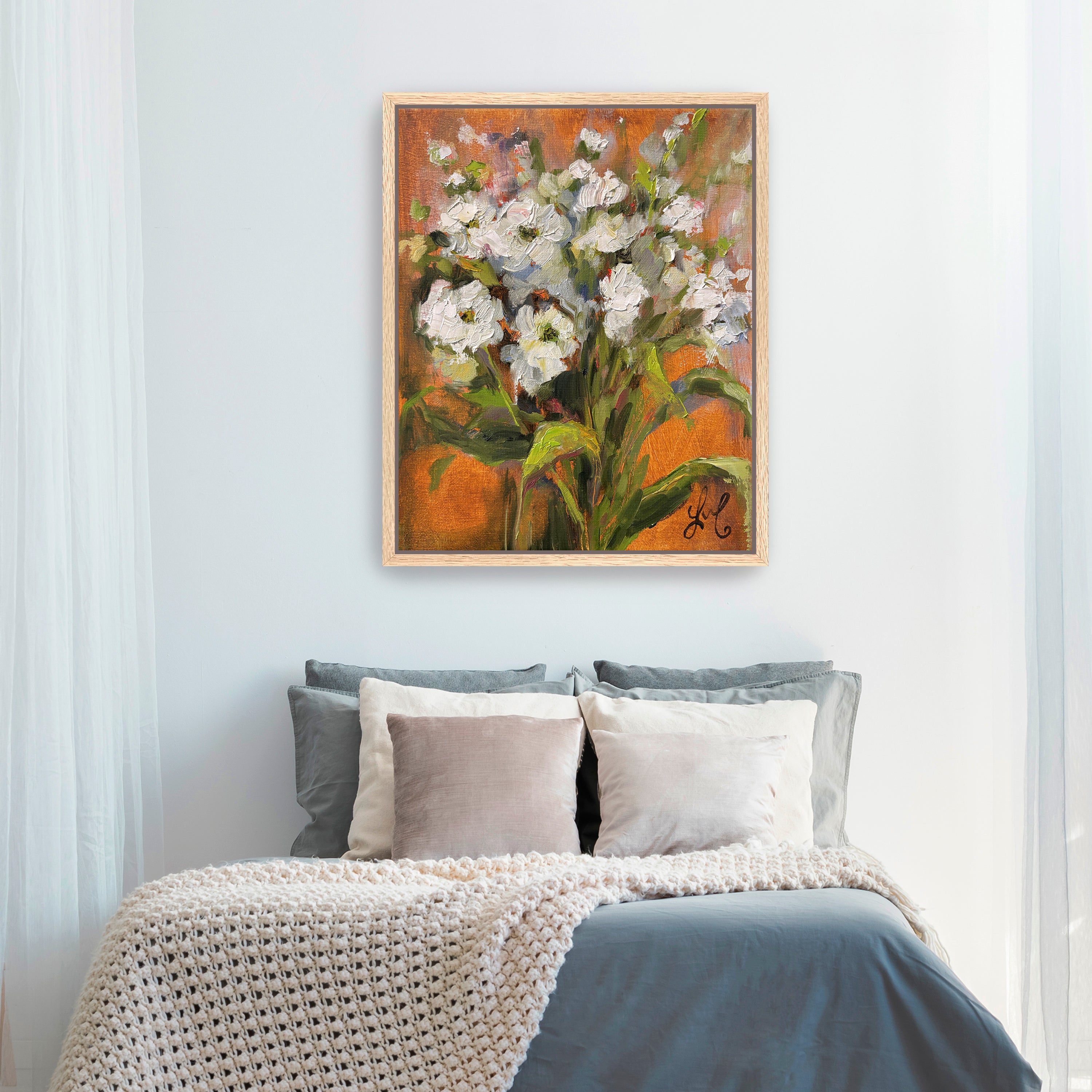 White Flowers Canvas Giclee
