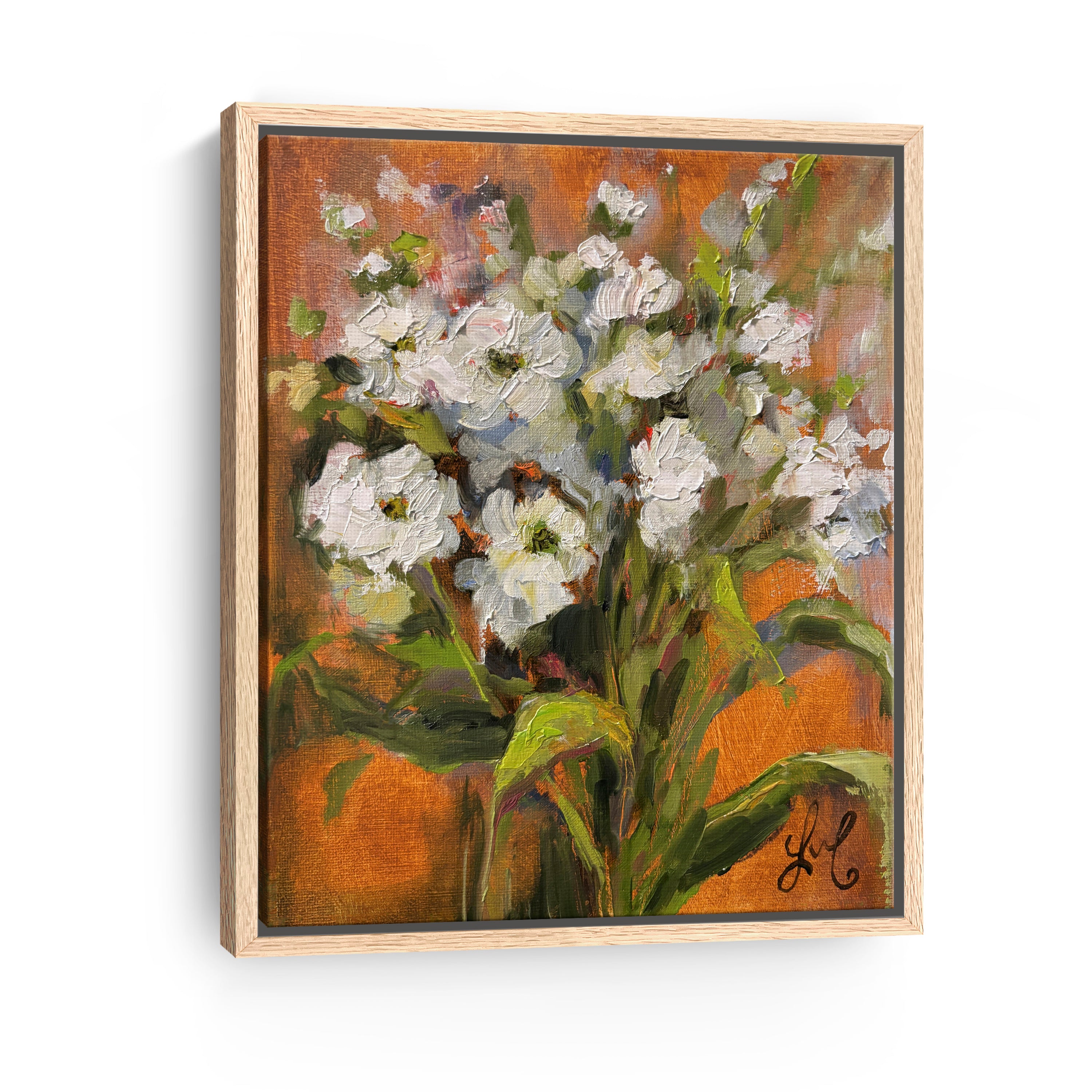 White Flowers Canvas Giclee